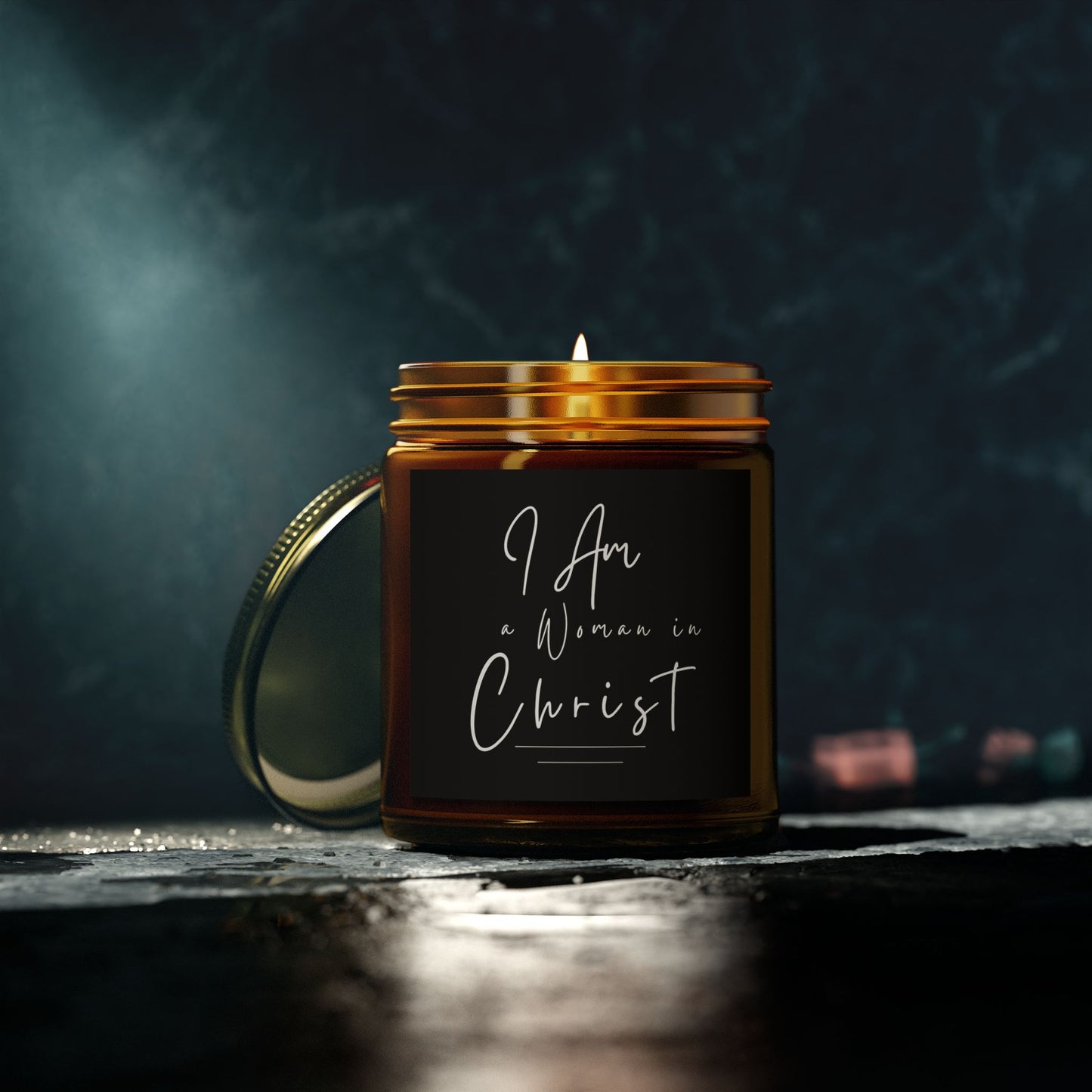 I Am A Woman In Christ Scented Candles, Coconut Apricot Wax (4oz, 9oz)