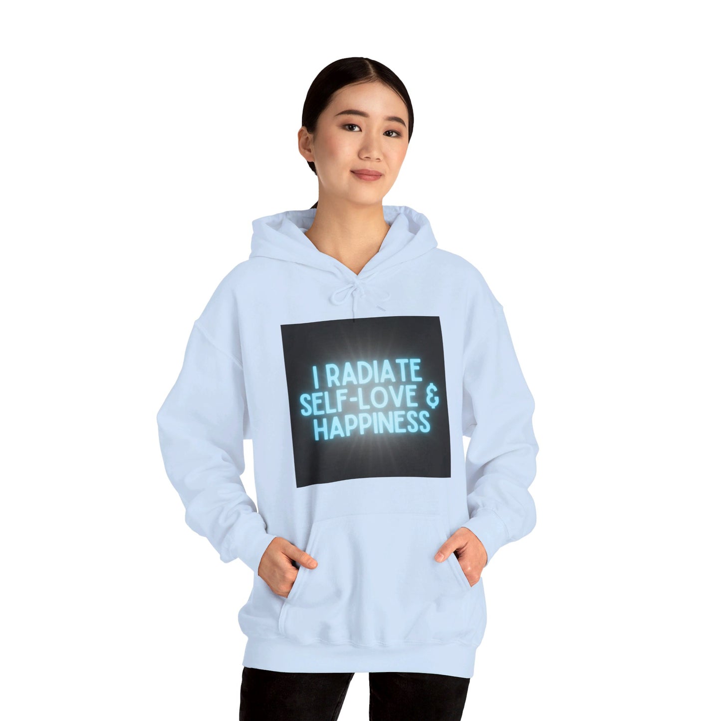 I Radiate Self Love & Happiness Unisex Heavy Blend™ Hooded Sweatshirt