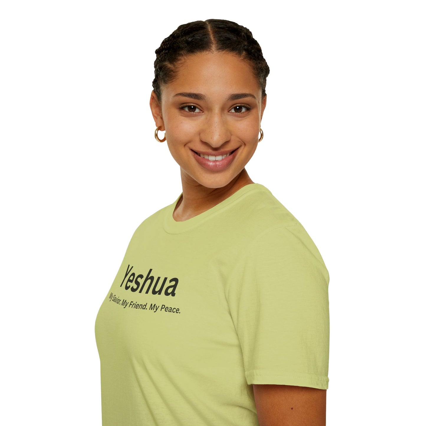 'Yeshua: My Savior. My Friend. My Peace.  Inspirational Unisex Softstyle T-Shirt