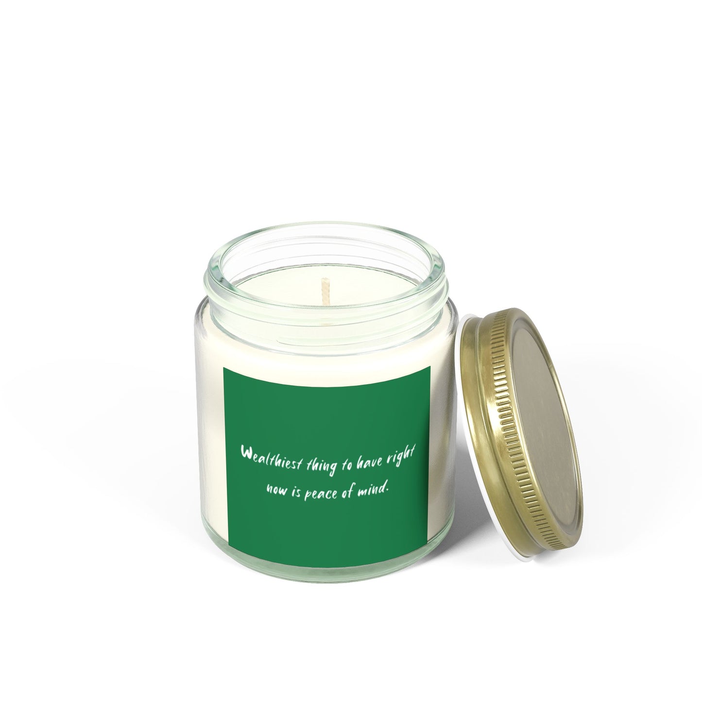 Wealthiest Thing To Have Right Now Is Peace Of Mind Scented Candles, Coconut Apricot Wax (4oz, 9oz)