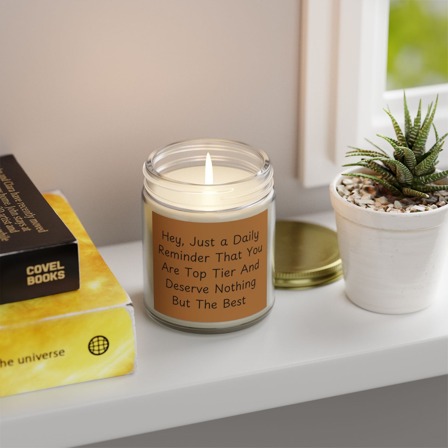 Hey, Just A Daily Reminder That You Are Top Tier Scented Candles, Coconut Apricot Wax (4oz, 9oz)