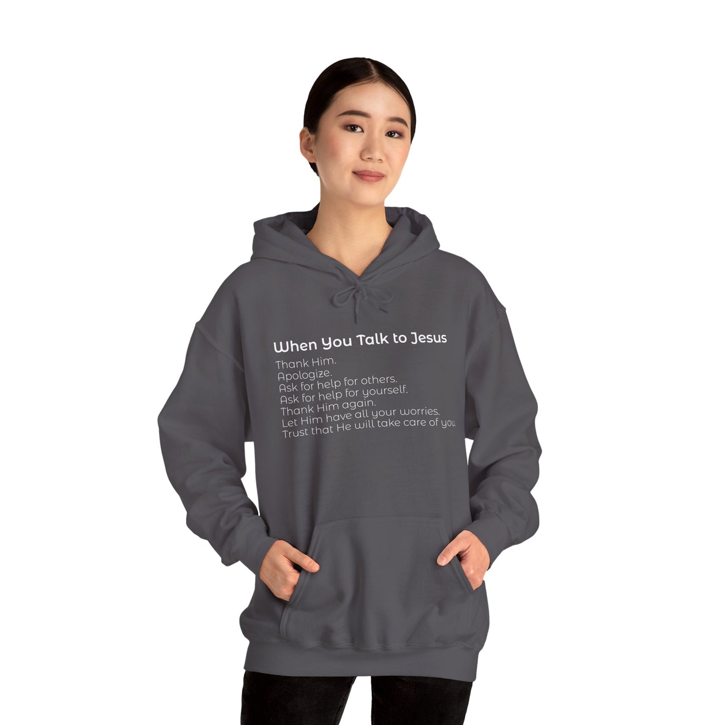 When You Talk To Jesus Unisex Heavy Blend™ Hooded Sweatshirt