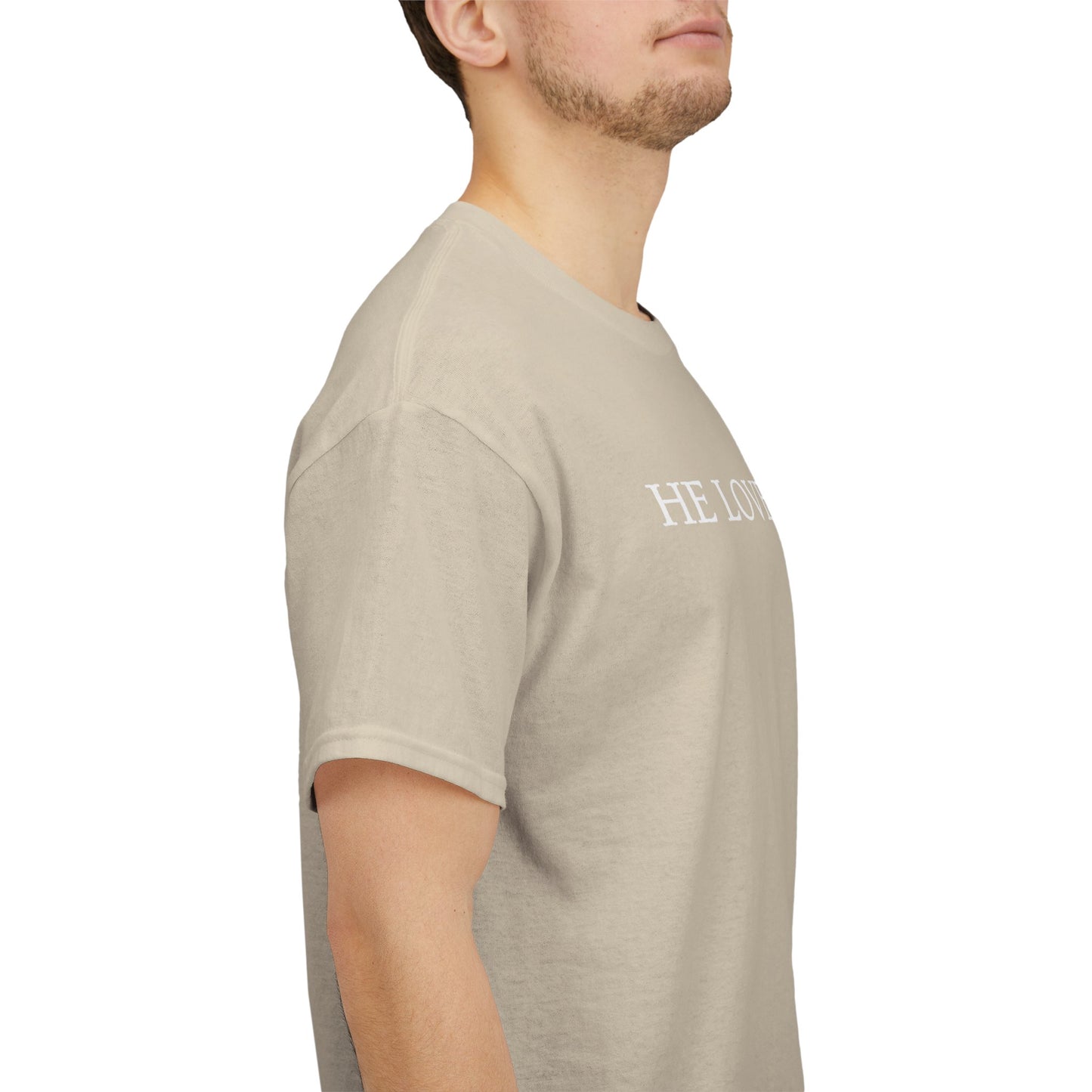 "He Loved Me First" Christian Tee — Cotton Shirt (1 John 4:19)