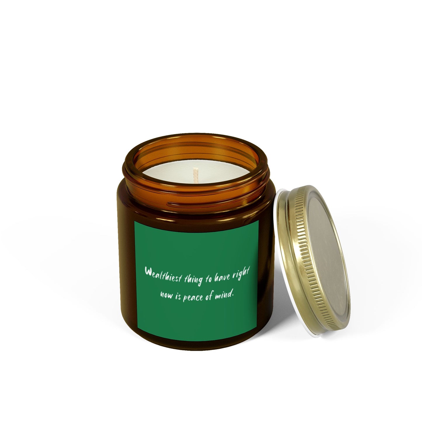 Wealthiest Thing To Have Right Now Is Peace Of Mind Scented Candles, Coconut Apricot Wax (4oz, 9oz)