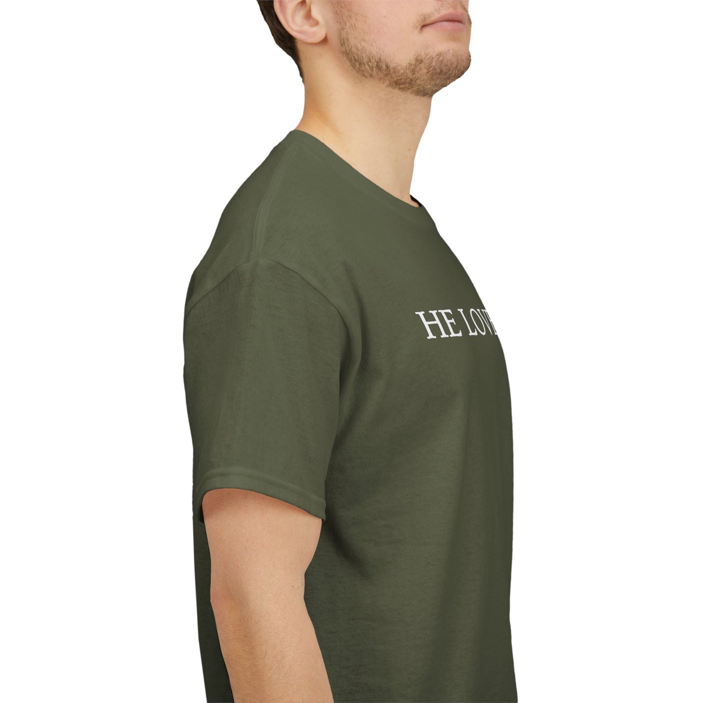 "He Loved Me First" Christian Tee — Cotton Shirt (1 John 4:19)