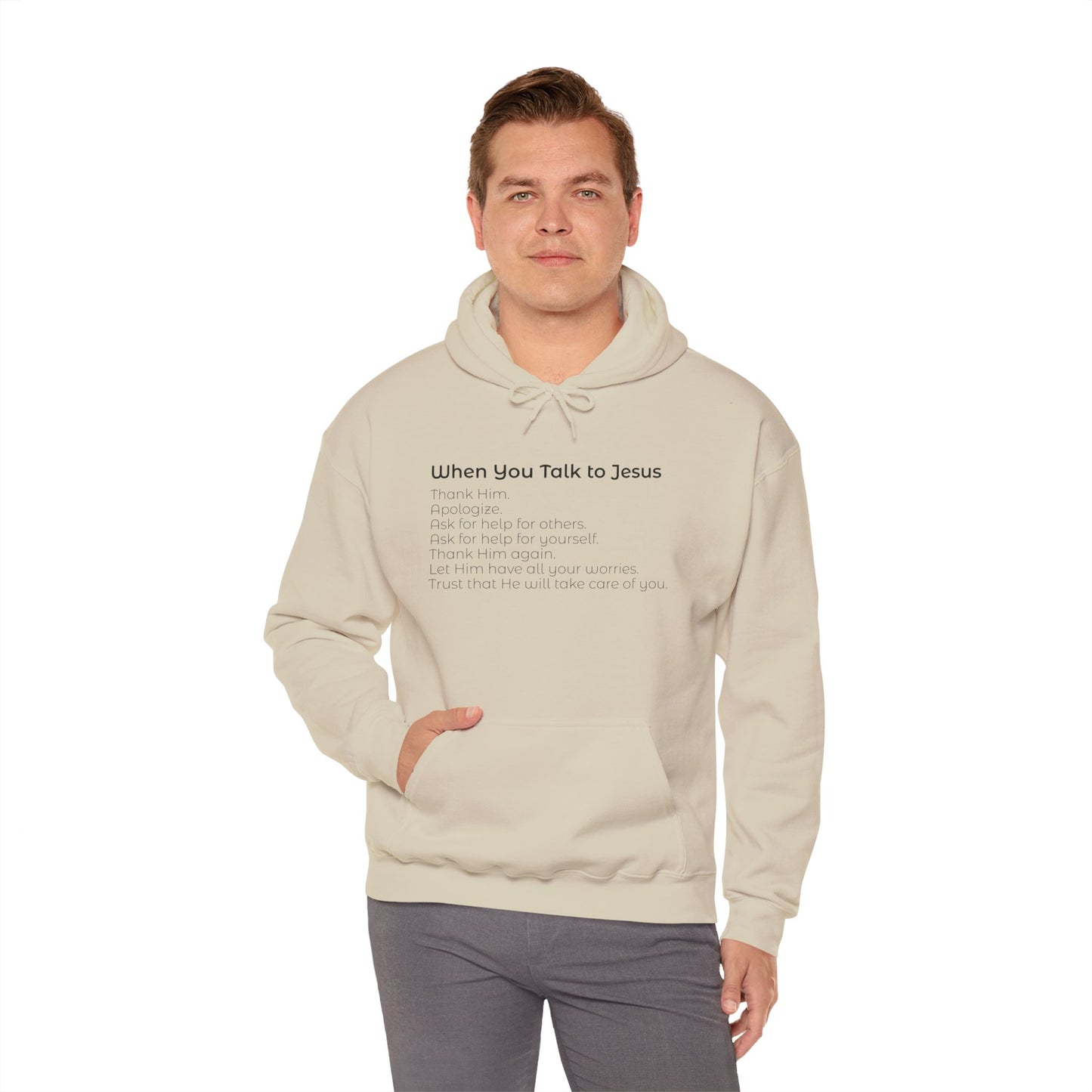 When You Talk To Jesus Unisex Heavy Blend™ Hooded Sweatshirt