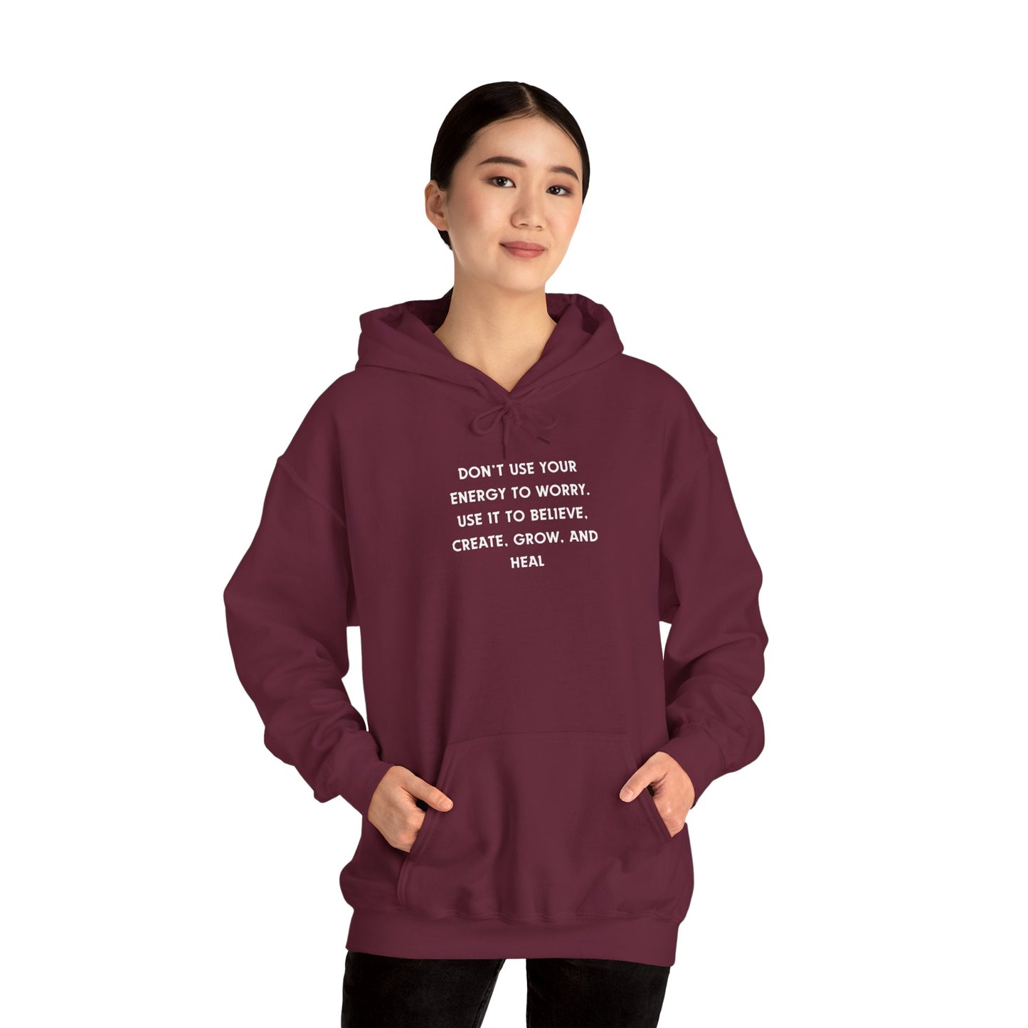 Don't Use Your Energy to Worry Unisex Heavy Blend™ Hooded Sweatshirt