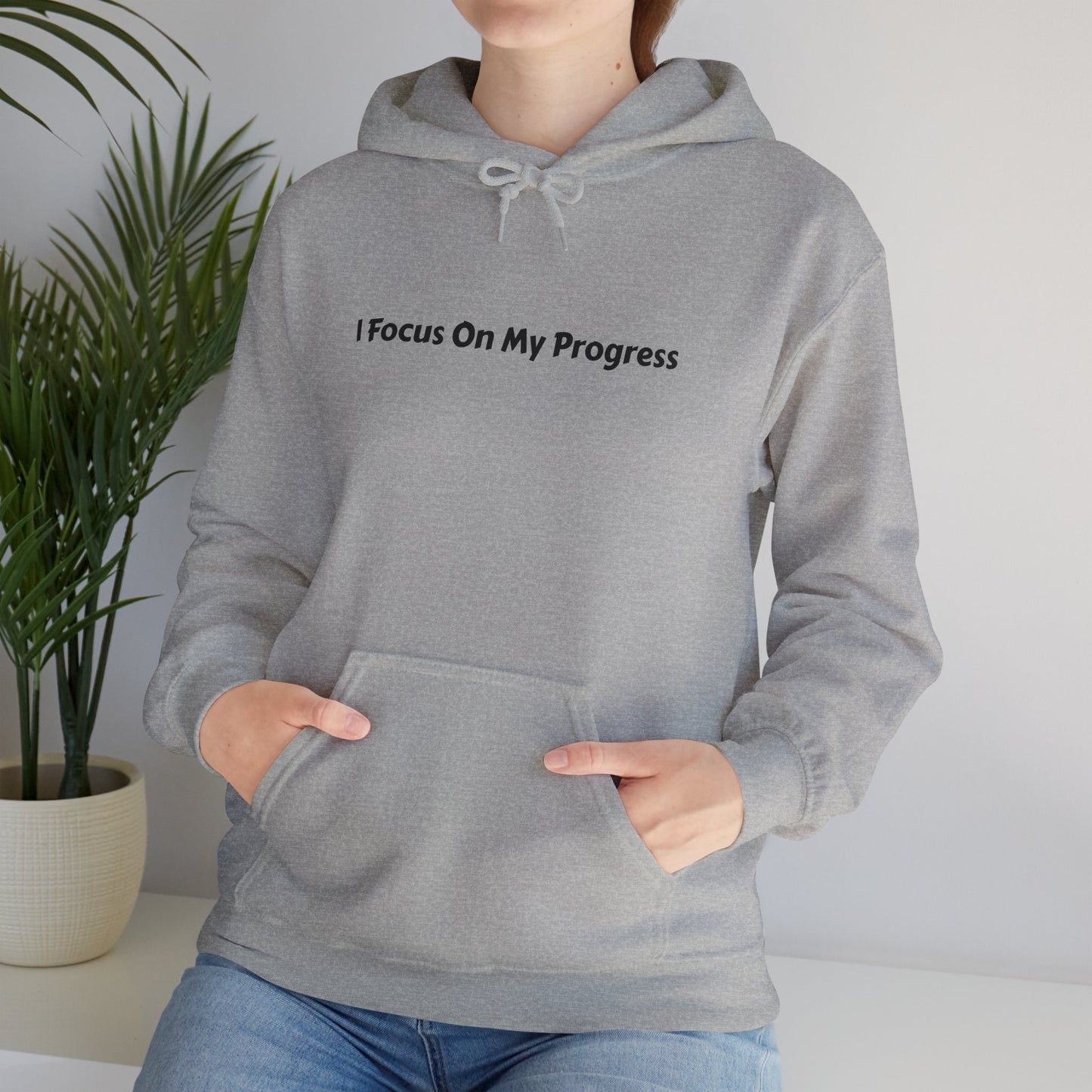 I Focus On My Progress Unisex Heavy Blend™ Hooded Sweatshirt