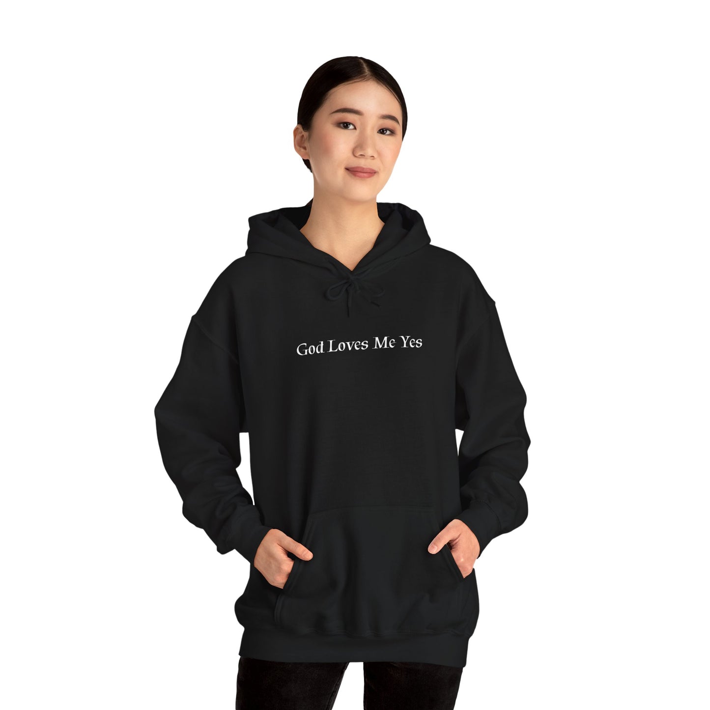 God Loves Me Yes Unisex Heavy Blend™ Hooded Sweatshirt