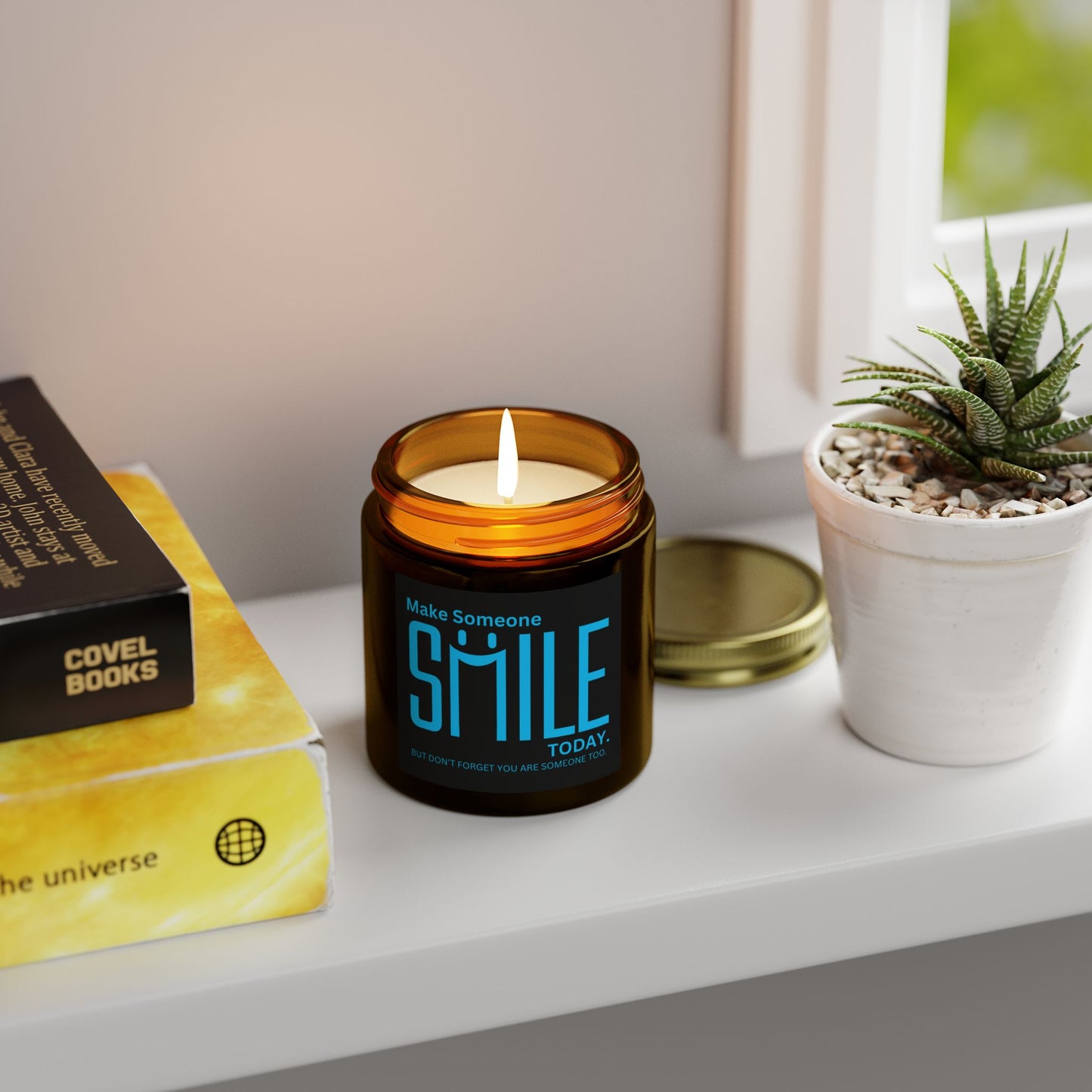 Make Someone Smile Today But Don’t Forget You Are Someone Too Scented Candles, Coconut Apricot Wax (4oz, 9oz)