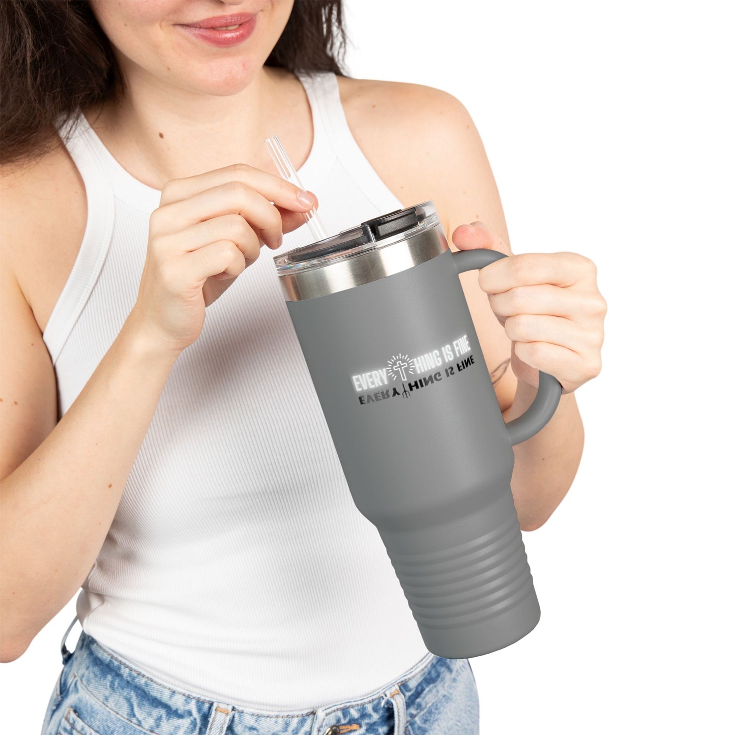 Everything Is Fine Insulated Travel Mug, 40oz