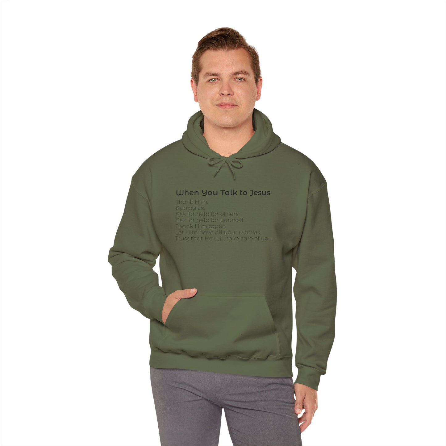 When You Talk To Jesus Unisex Heavy Blend™ Hooded Sweatshirt