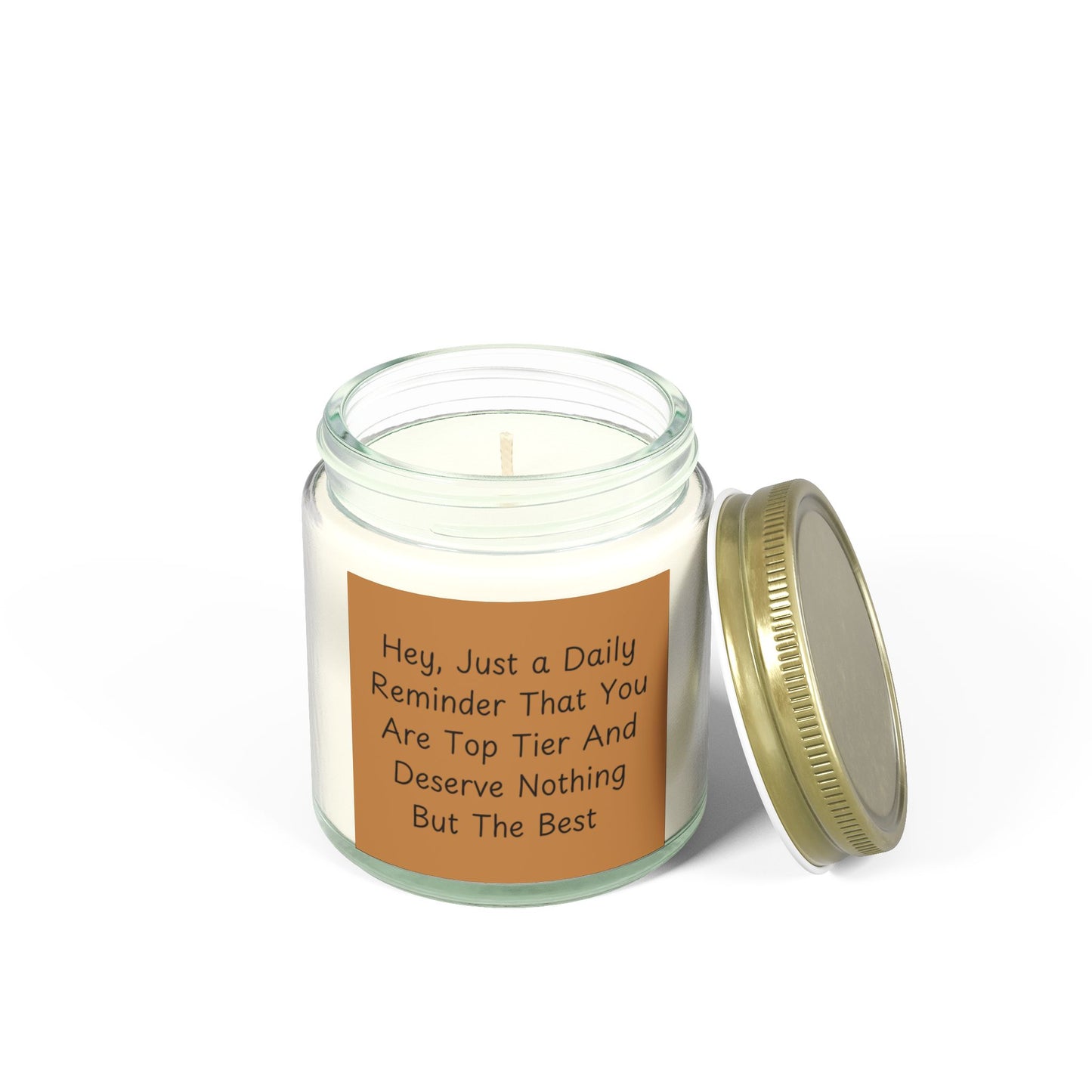 Hey, Just A Daily Reminder That You Are Top Tier Scented Candles, Coconut Apricot Wax (4oz, 9oz)