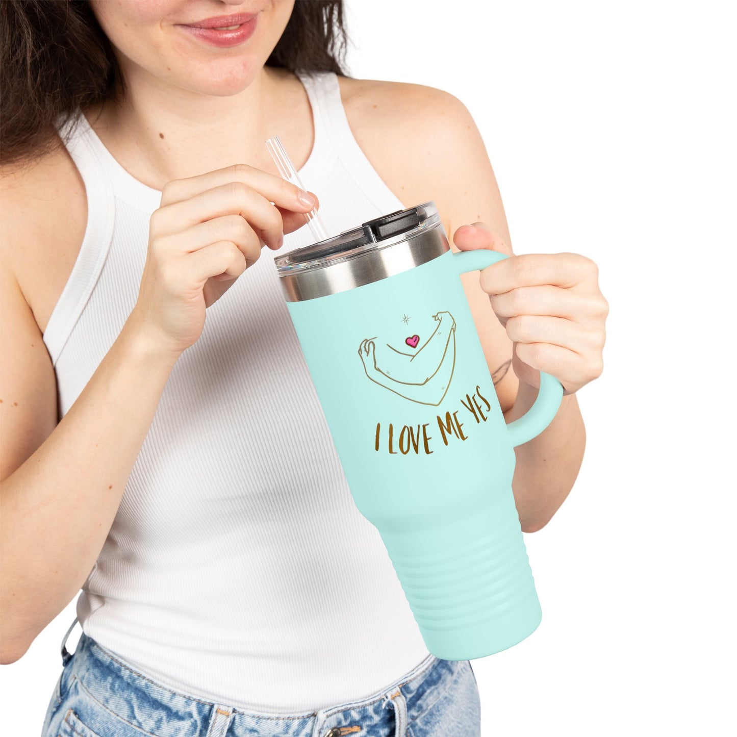 I Love Me Yes Insulated Travel Mug, 40oz