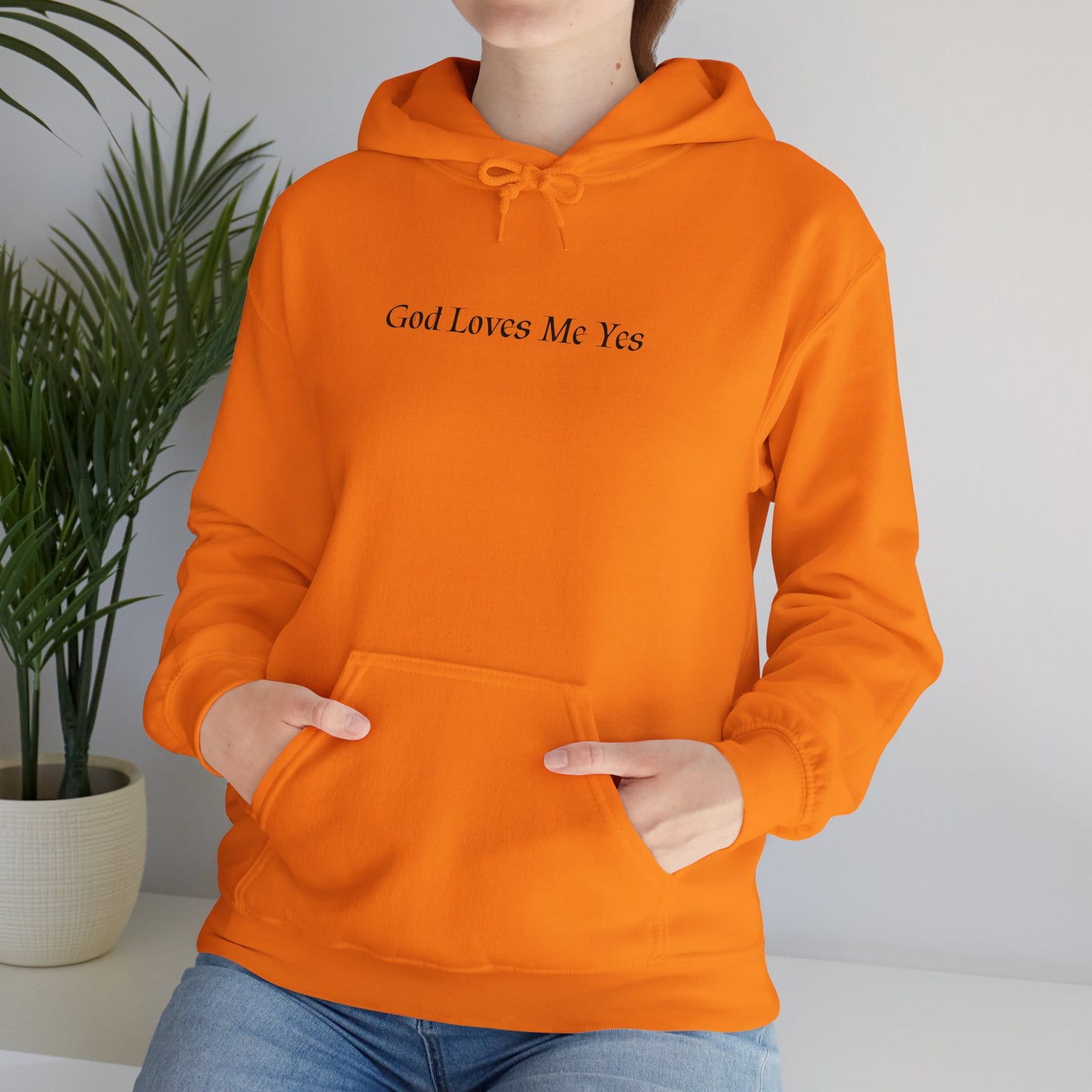 God Loves Me Yes Unisex Heavy Blend™ Hooded Sweatshirt