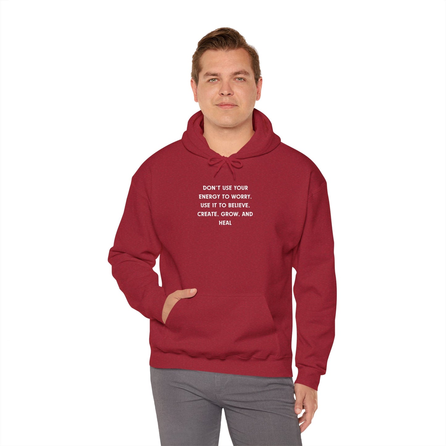 Don't Use Your Energy to Worry Unisex Heavy Blend™ Hooded Sweatshirt