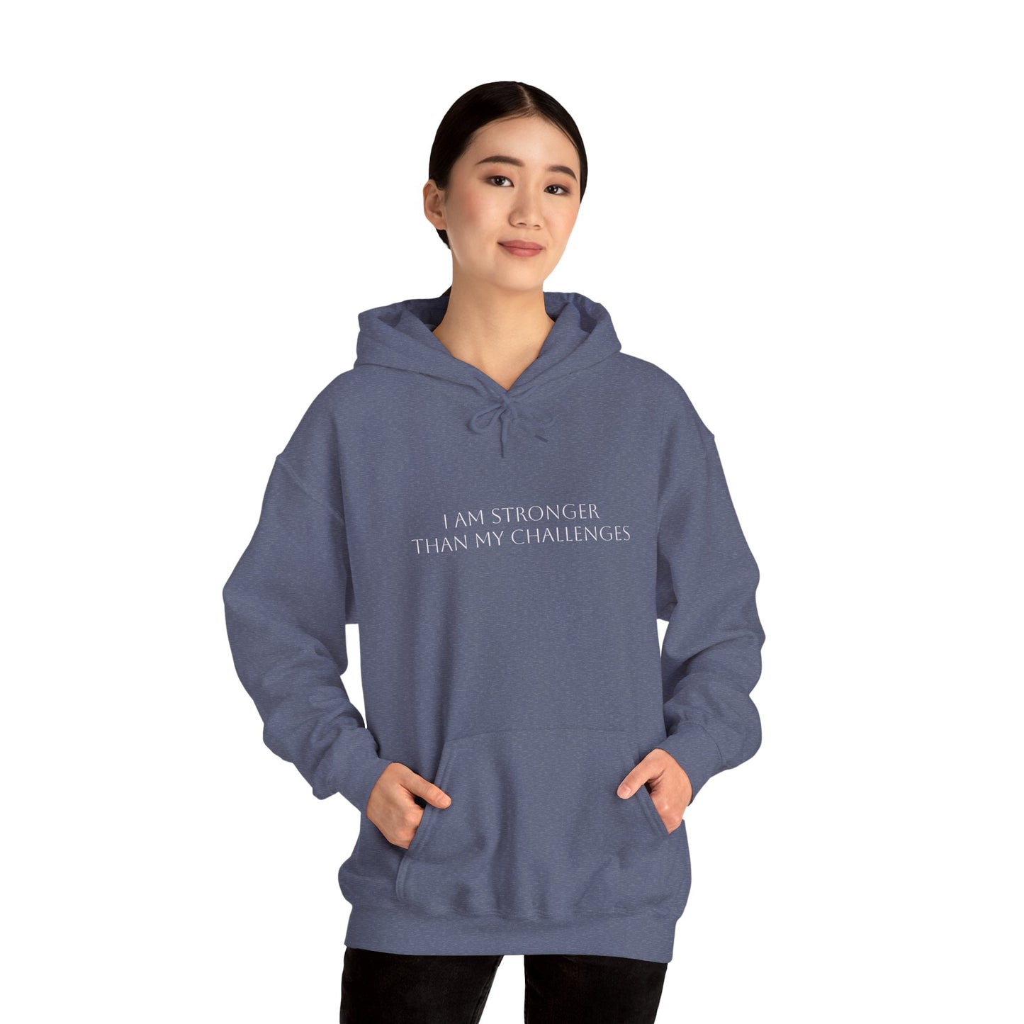 I Am Stronger Than My Challenges Unisex Heavy Blend™ Hooded Sweatshirt