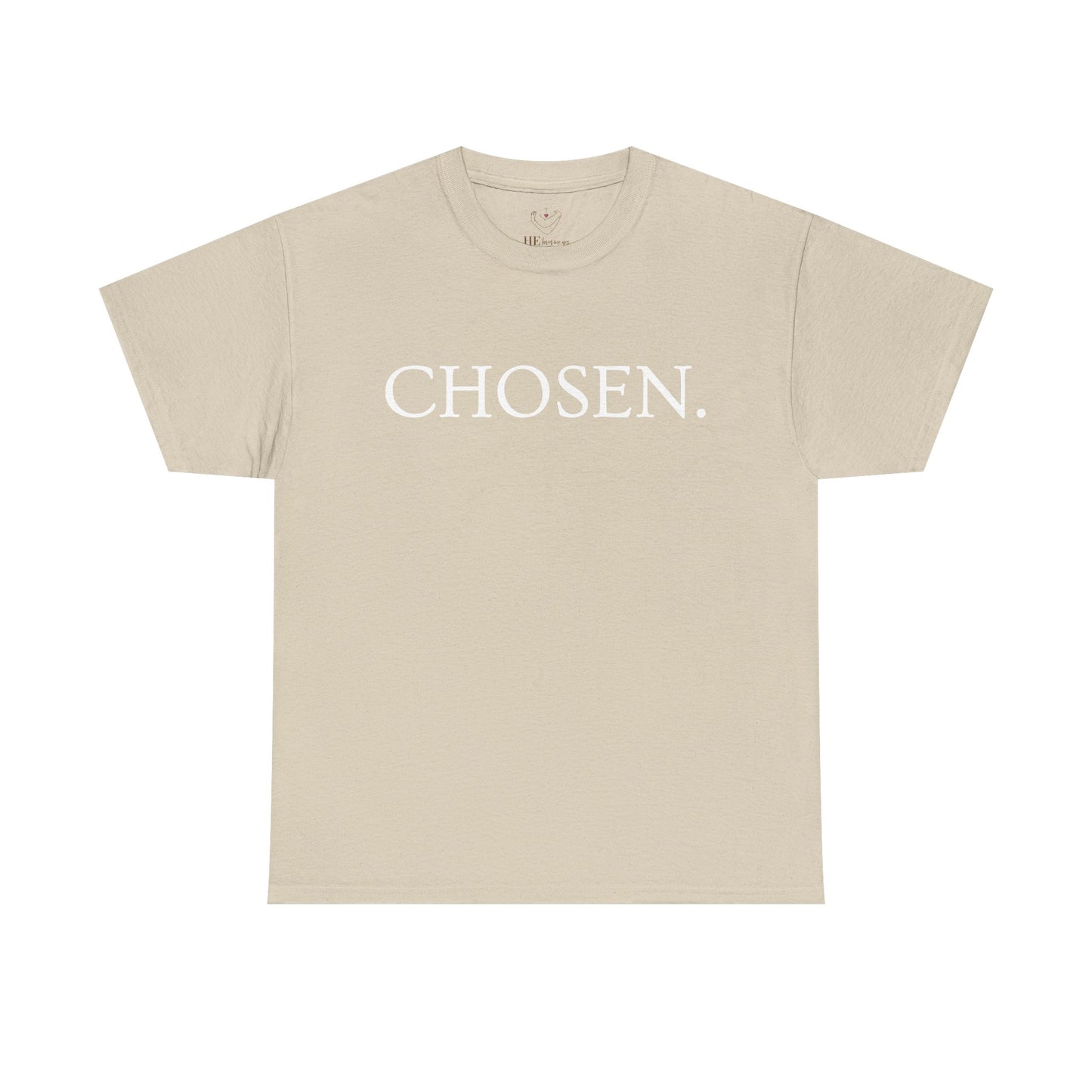 Chosen Christian T-Shirt — "CHOSEN." Front with 1 Peter 2:9 Back