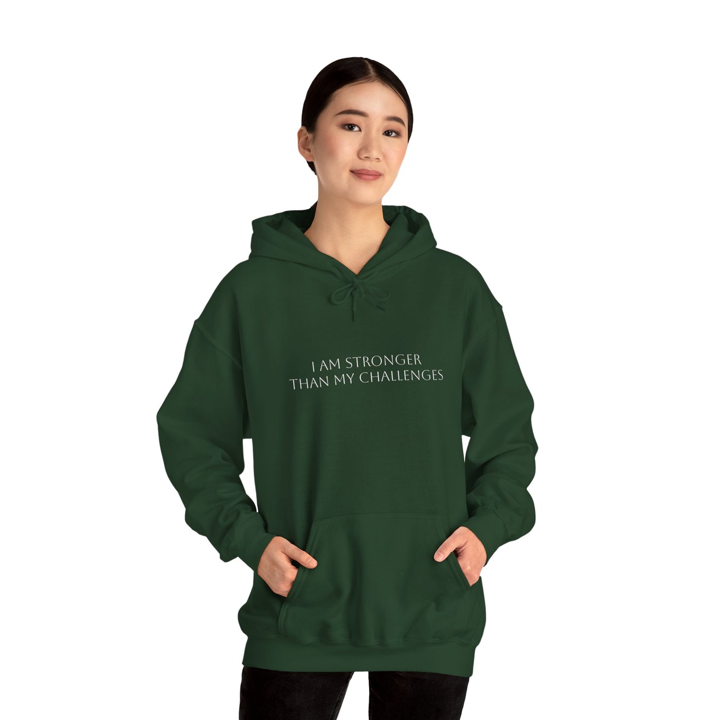 I Am Stronger Than My Challenges Unisex Heavy Blend™ Hooded Sweatshirt