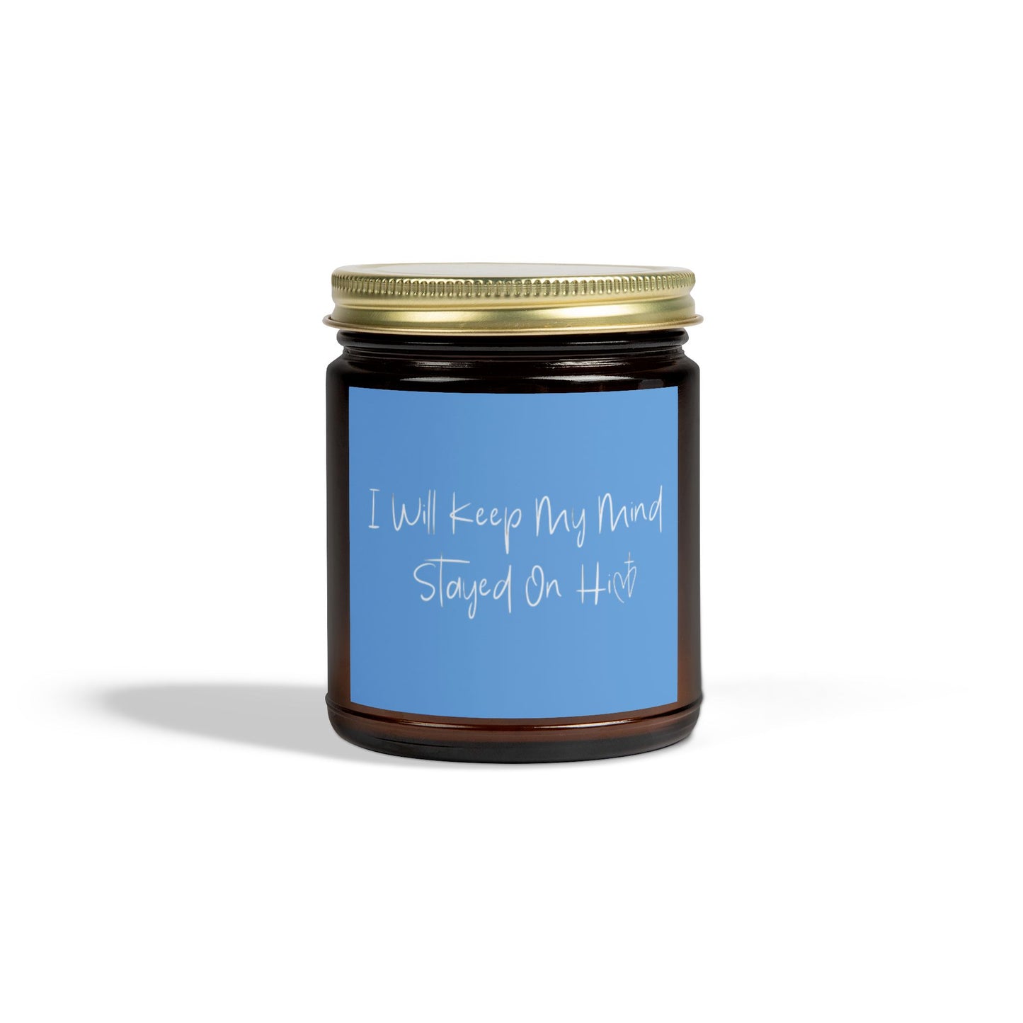I Will Keep My Mind Stayed On Him Blue Scented Candles, Coconut Apricot Wax (4oz, 9oz)