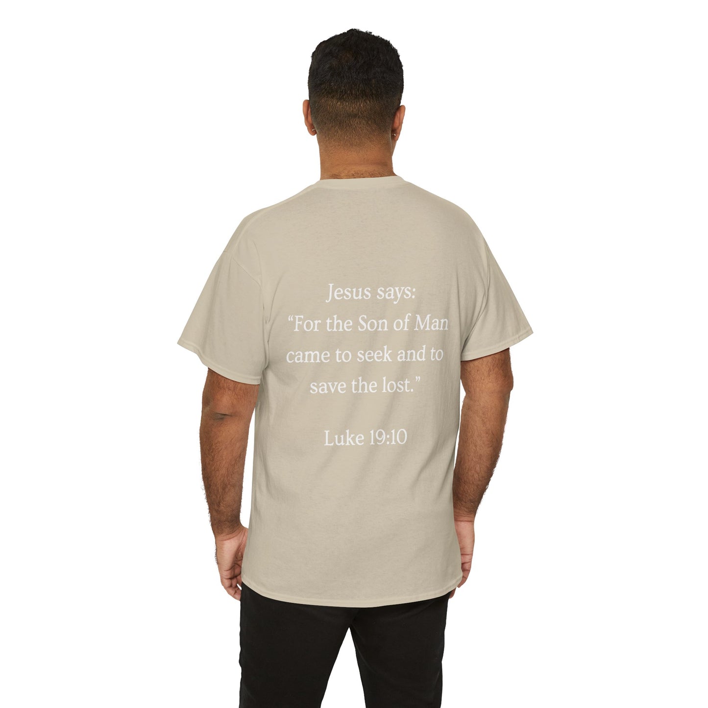 FOUND. Christian T-Shirt — Luke 19:10 Scripture Tee