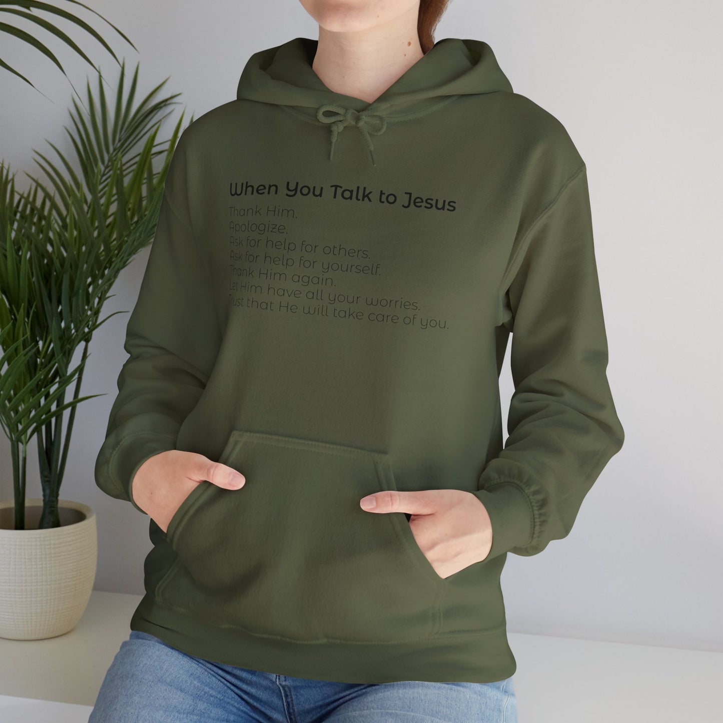 When You Talk To Jesus Unisex Heavy Blend™ Hooded Sweatshirt