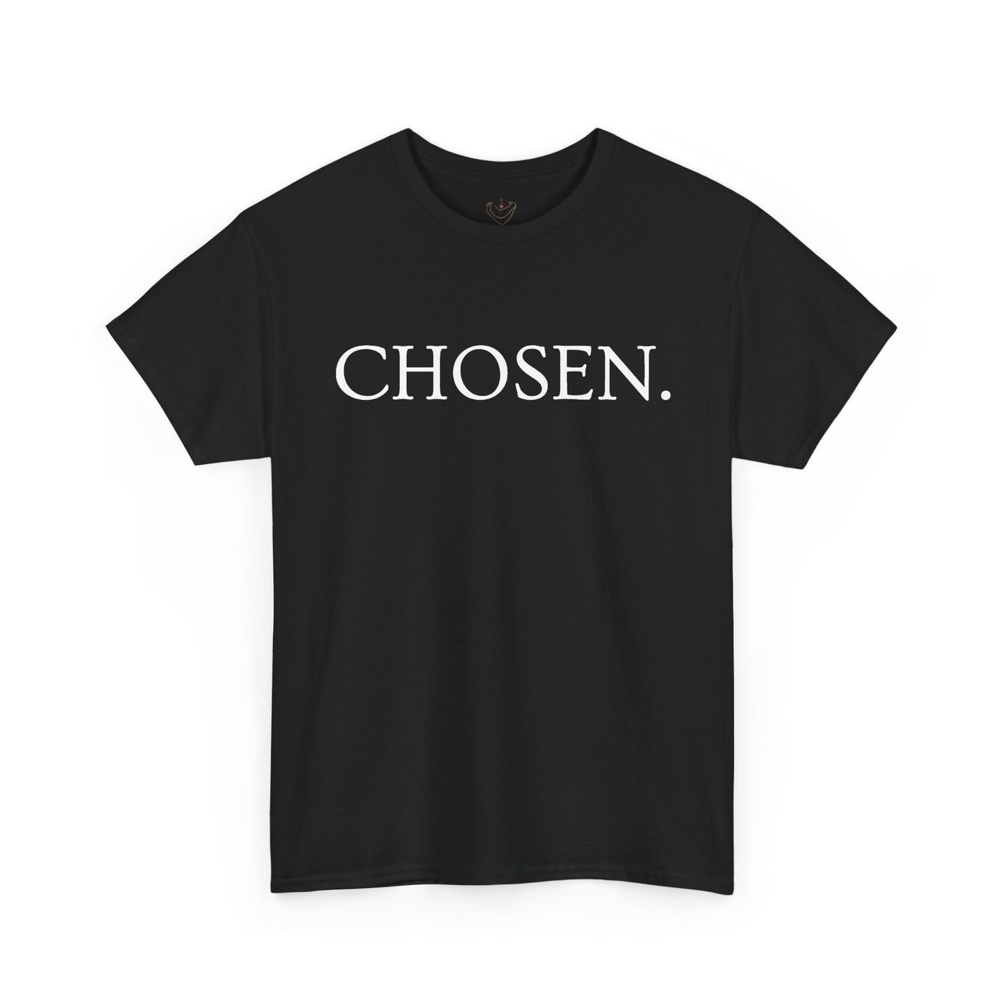 Chosen Christian T-Shirt — "CHOSEN." Front with 1 Peter 2:9 Back
