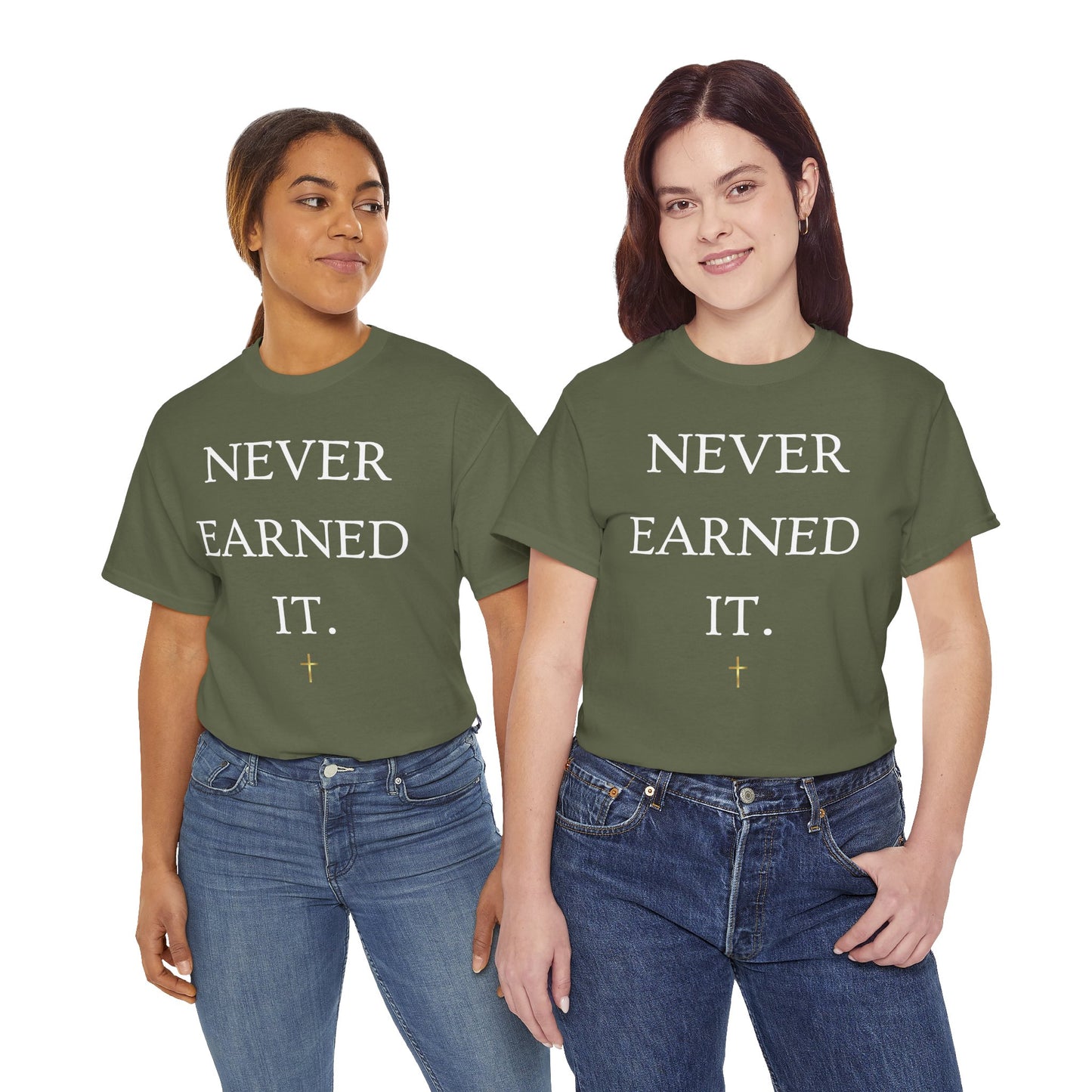 Never Earned It T‑Shirt — Christian Faith Tee with Ephesians 2:8‑9 Verse