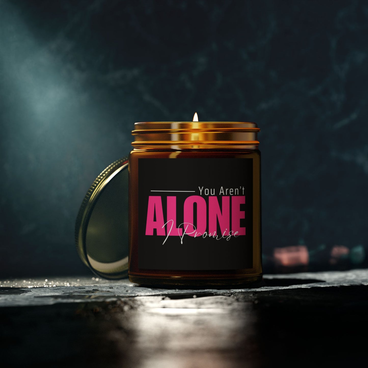 You Aren't Alone I Promise Scented Candles, Coconut Apricot Wax (4oz, 9oz)