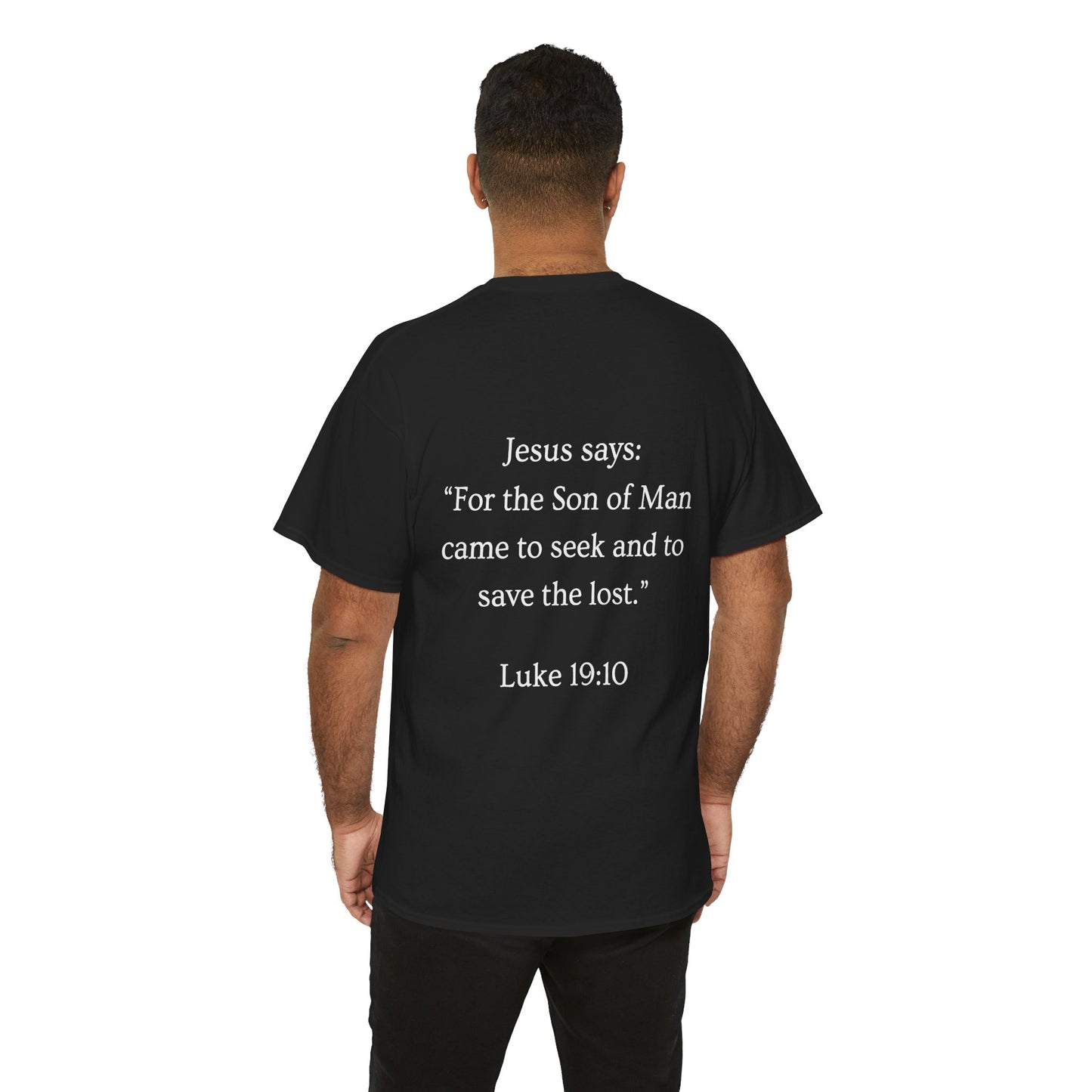 FOUND. Christian T-Shirt — Luke 19:10 Scripture Tee