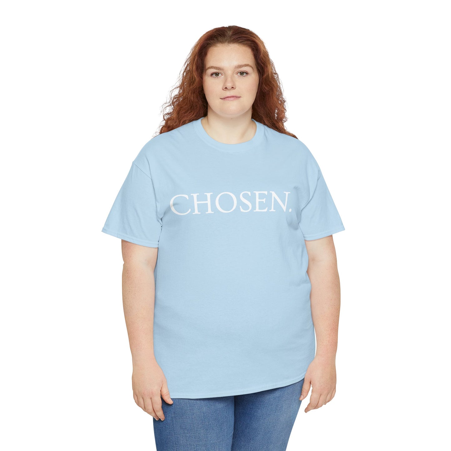 Chosen Christian T-Shirt — "CHOSEN." Front with 1 Peter 2:9 Back