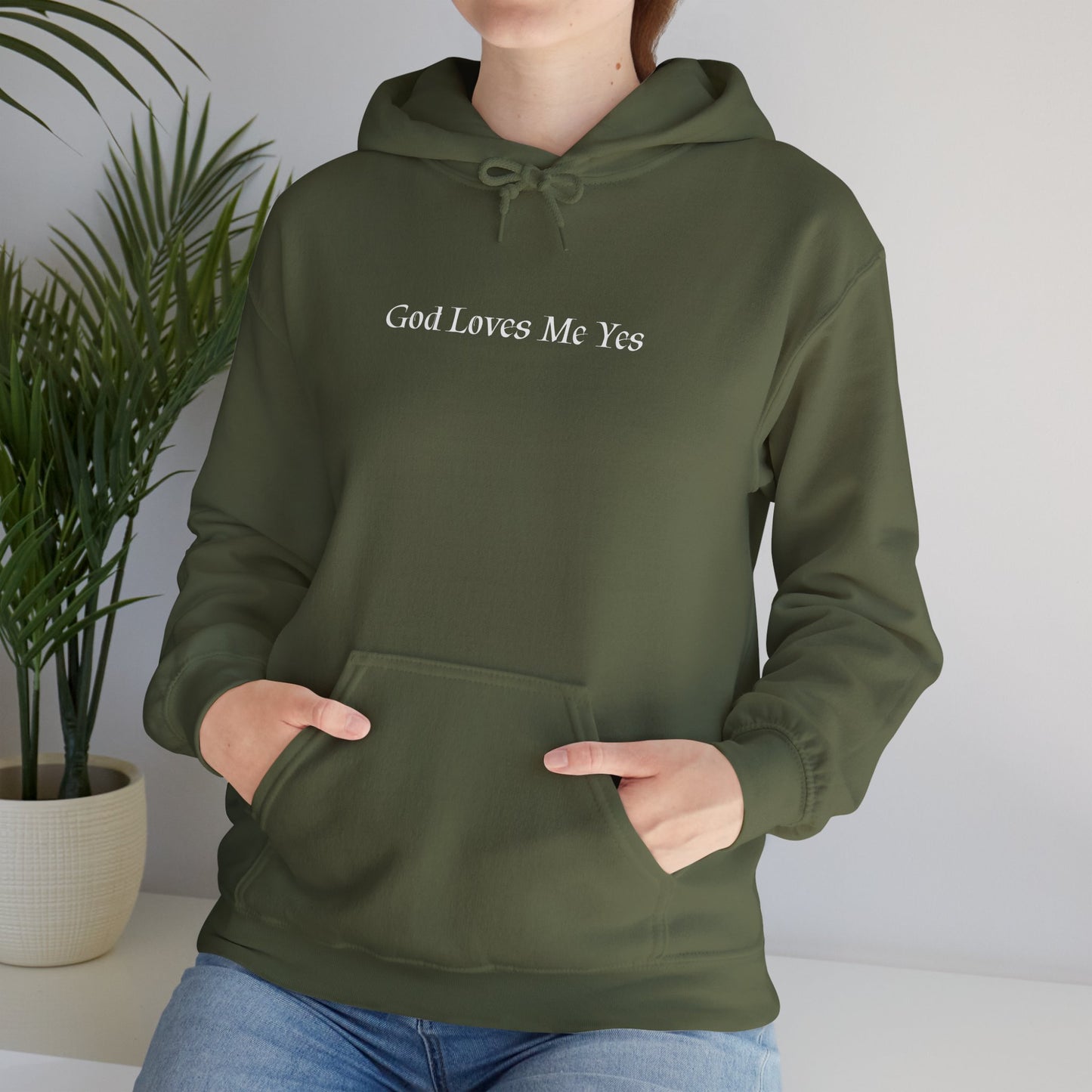 God Loves Me Yes Unisex Heavy Blend™ Hooded Sweatshirt