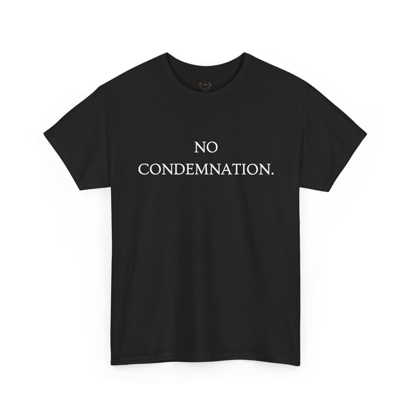 Christian Tee — "No Condemnation" Romans 8:1 Bible Verse Shirt