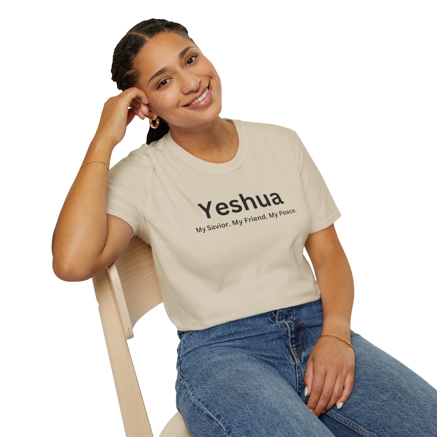 'Yeshua: My Savior. My Friend. My Peace.  Inspirational Unisex Softstyle T-Shirt