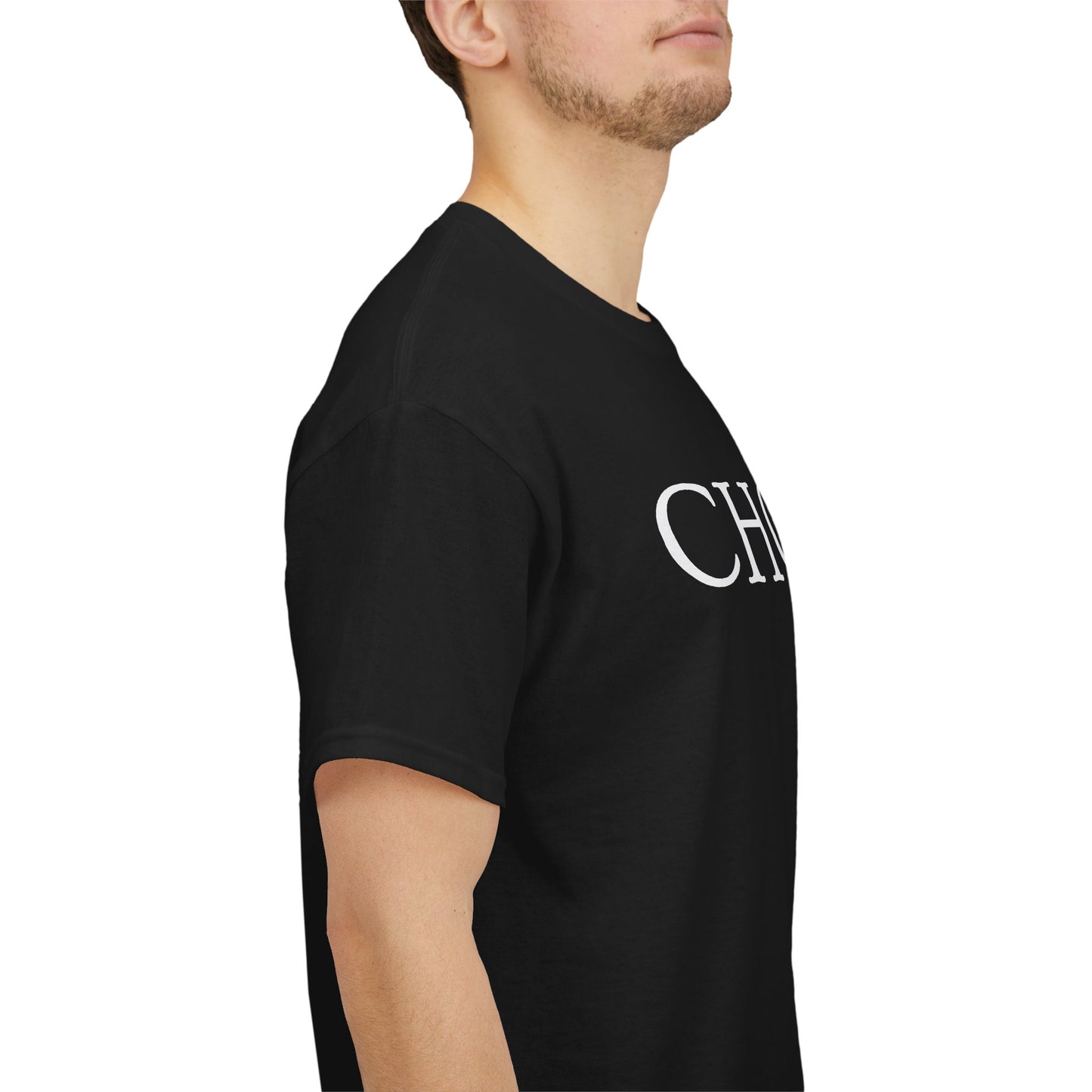 Chosen Christian T-Shirt — "CHOSEN." Front with 1 Peter 2:9 Back