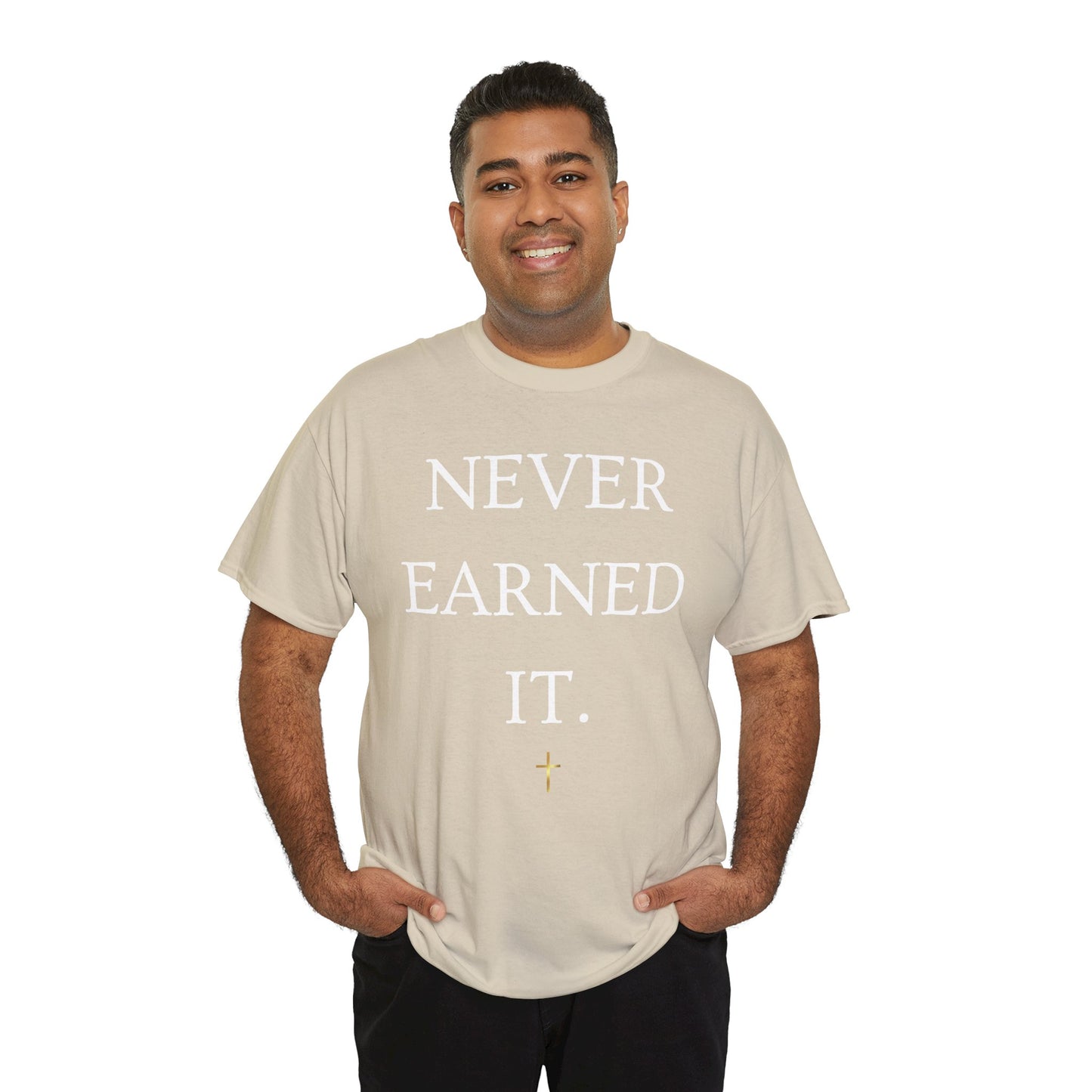 Never Earned It T‑Shirt — Christian Faith Tee with Ephesians 2:8‑9 Verse