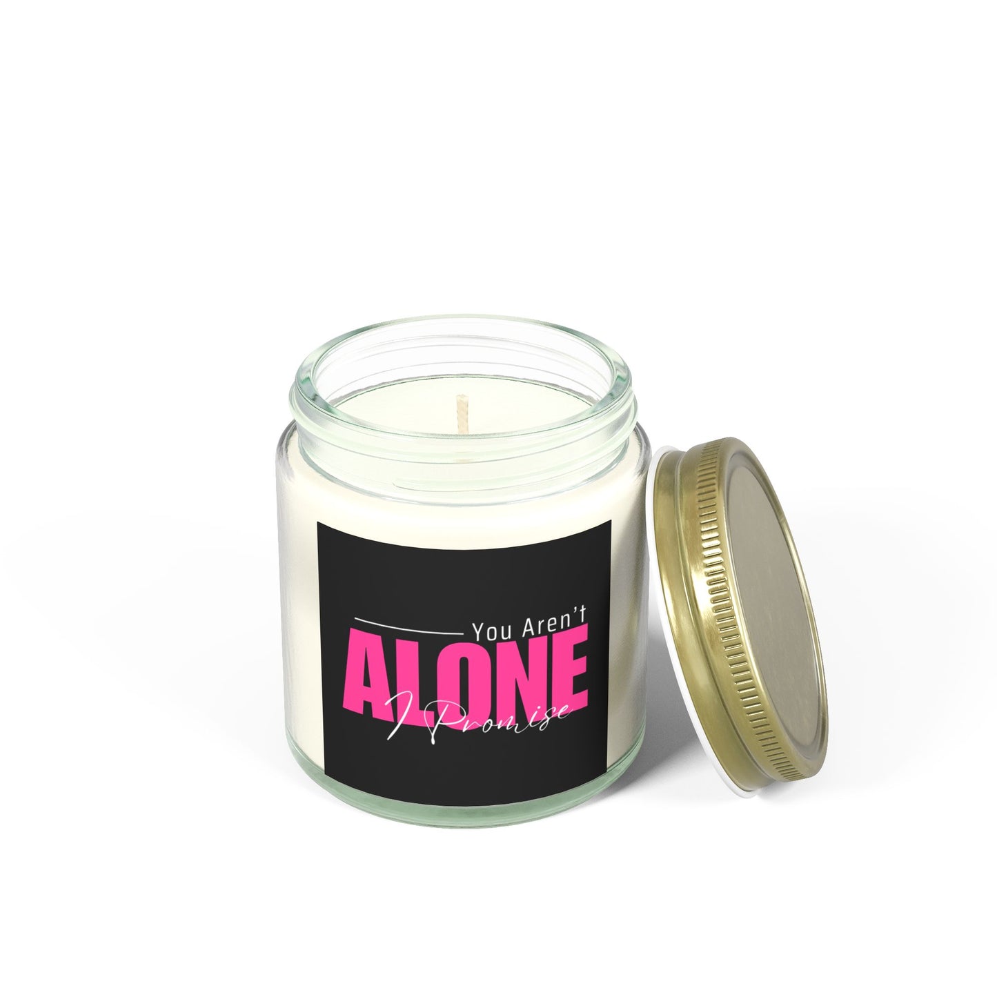 You Aren't Alone I Promise Scented Candles, Coconut Apricot Wax (4oz, 9oz)