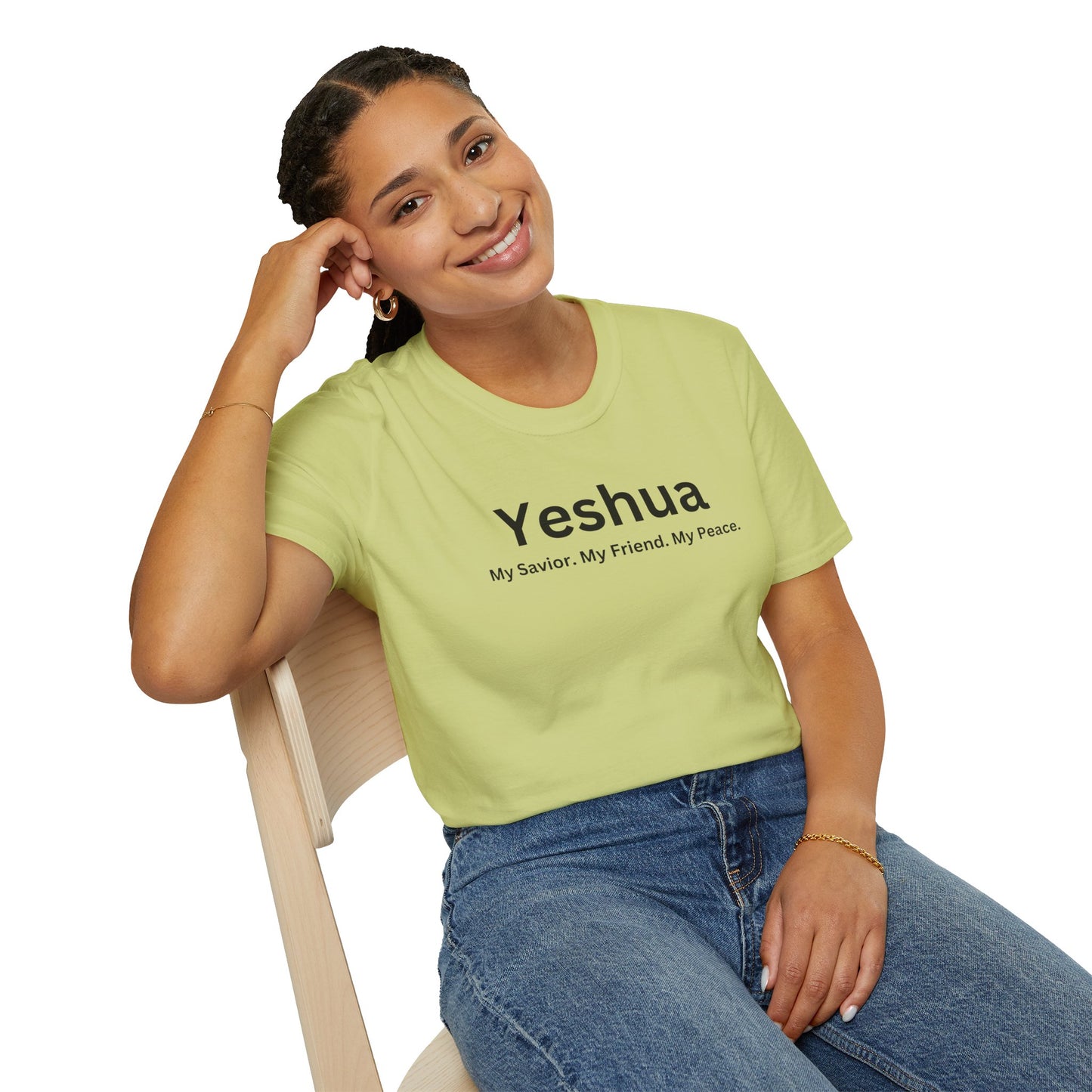 'Yeshua: My Savior. My Friend. My Peace.  Inspirational Unisex Softstyle T-Shirt