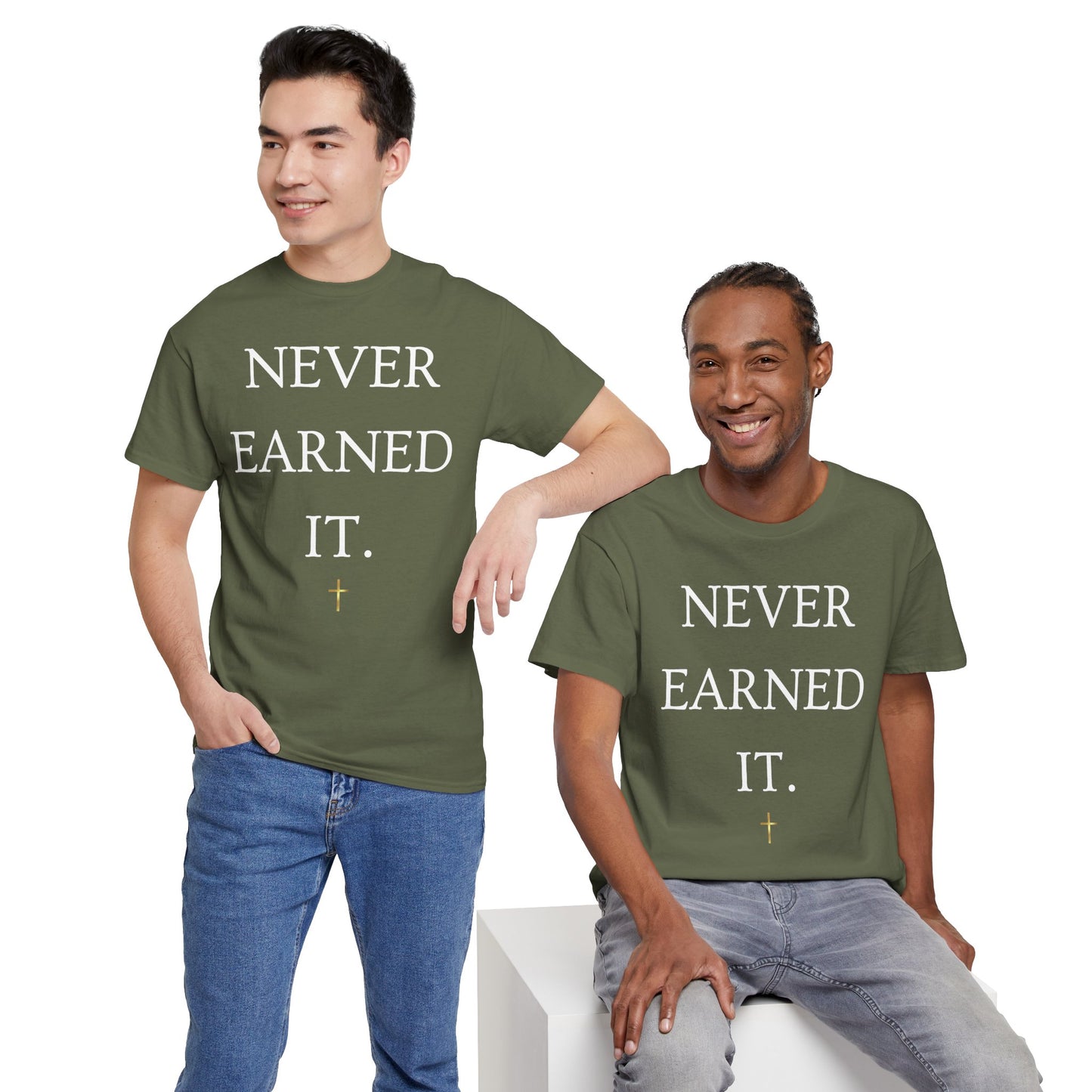 Never Earned It T‑Shirt — Christian Faith Tee with Ephesians 2:8‑9 Verse