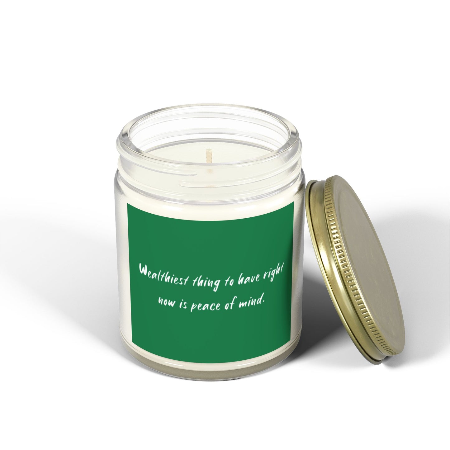 Wealthiest Thing To Have Right Now Is Peace Of Mind Scented Candles, Coconut Apricot Wax (4oz, 9oz)