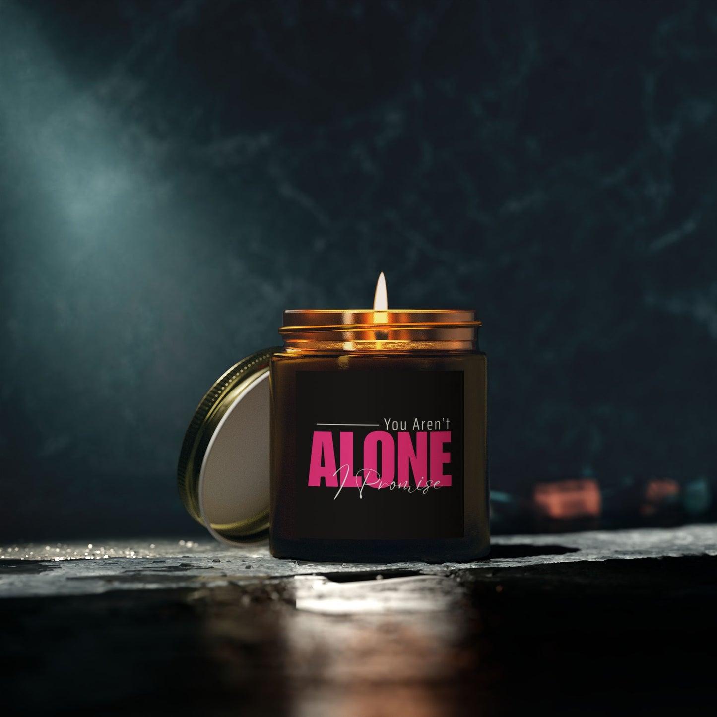 You Aren't Alone I Promise Scented Candles, Coconut Apricot Wax (4oz, 9oz)