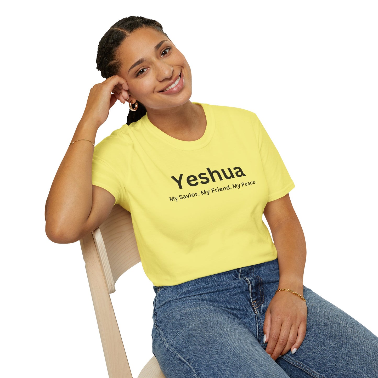 'Yeshua: My Savior. My Friend. My Peace.  Inspirational Unisex Softstyle T-Shirt