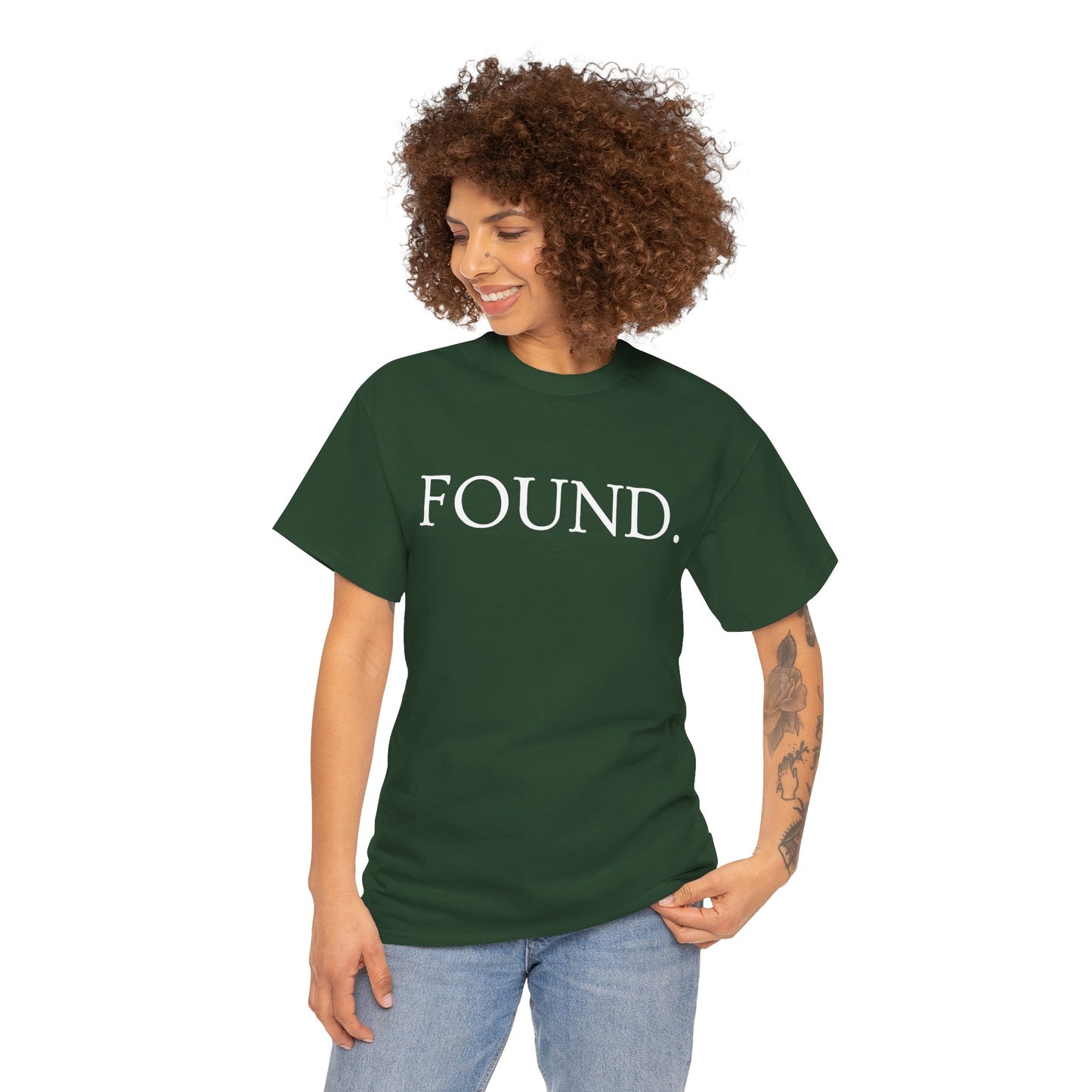 FOUND. Christian T-Shirt — Luke 19:10 Scripture Tee