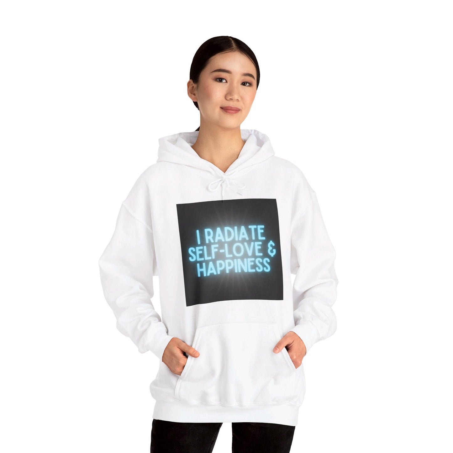 I Radiate Self Love & Happiness Unisex Heavy Blend™ Hooded Sweatshirt