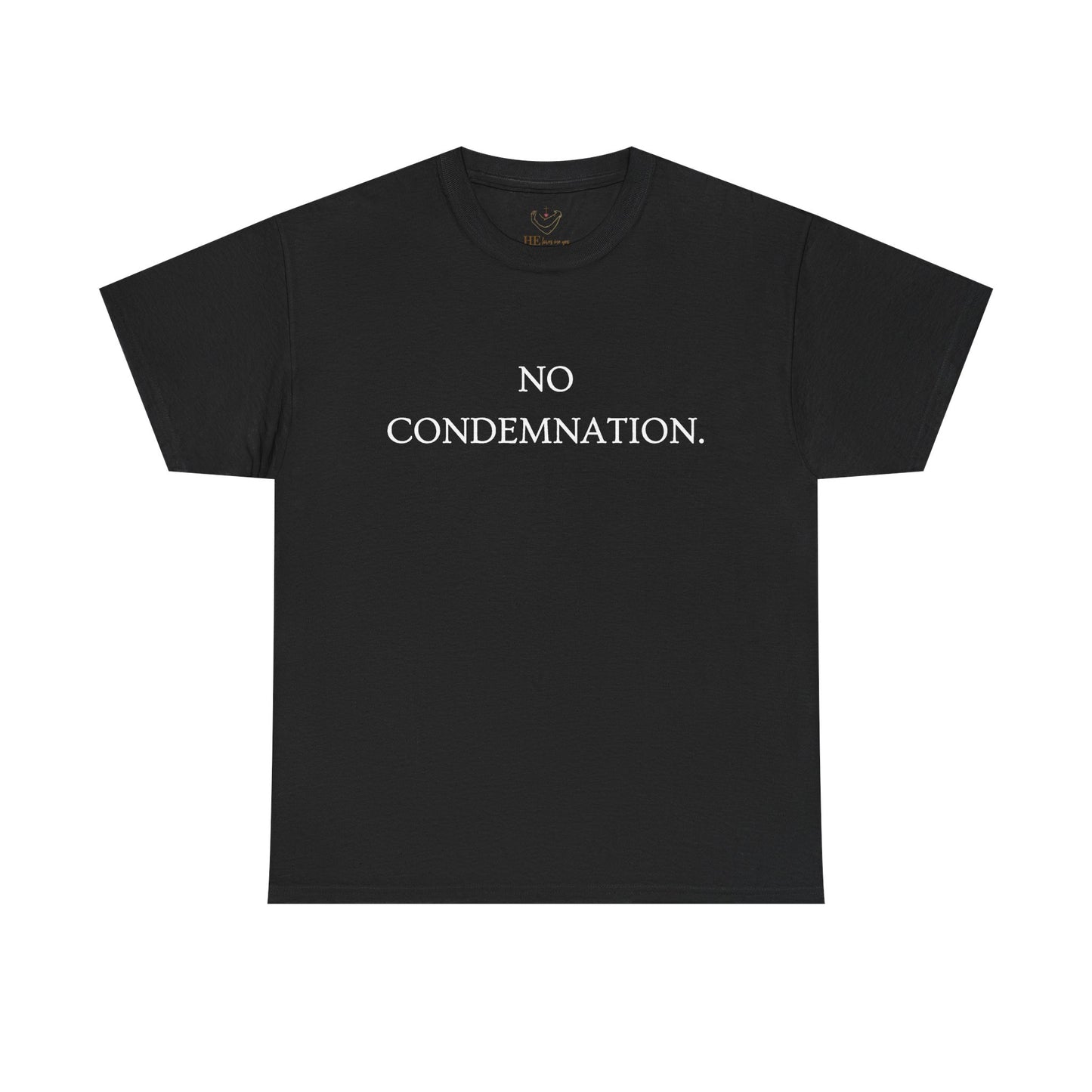 Christian Tee — "No Condemnation" Romans 8:1 Bible Verse Shirt