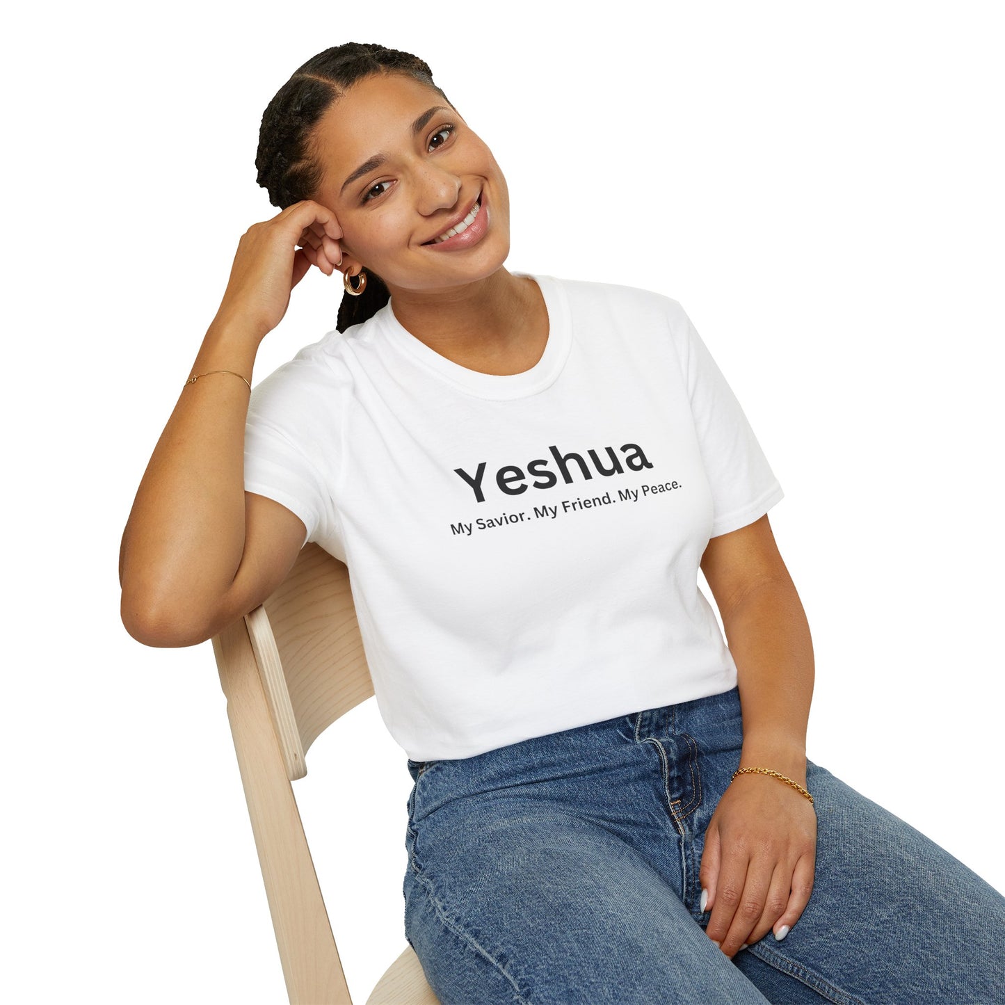 'Yeshua: My Savior. My Friend. My Peace.  Inspirational Unisex Softstyle T-Shirt