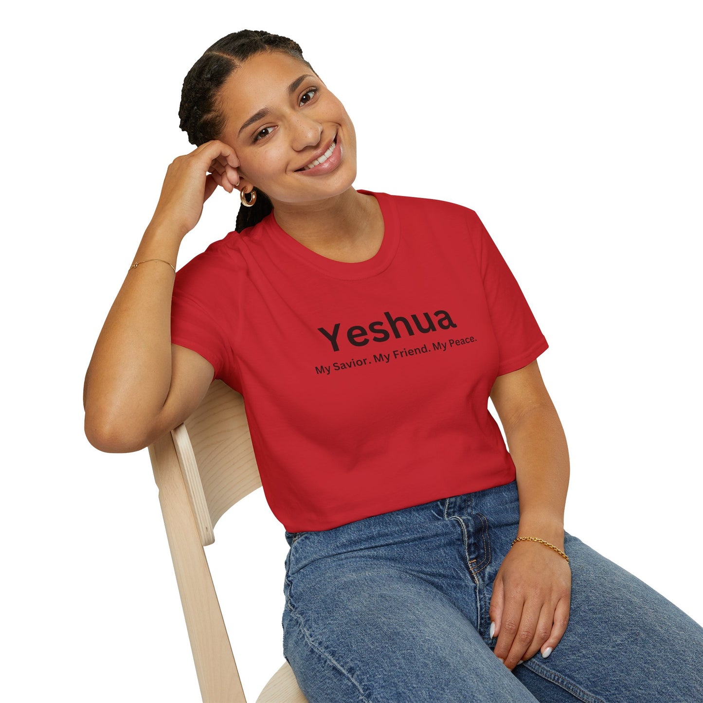 'Yeshua: My Savior. My Friend. My Peace.  Inspirational Unisex Softstyle T-Shirt