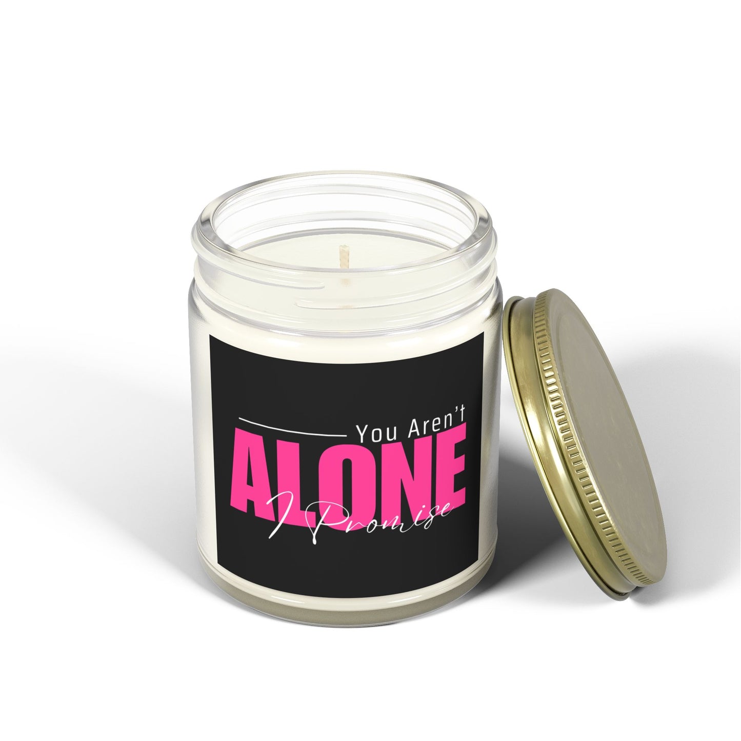 You Aren't Alone I Promise Scented Candles, Coconut Apricot Wax (4oz, 9oz)