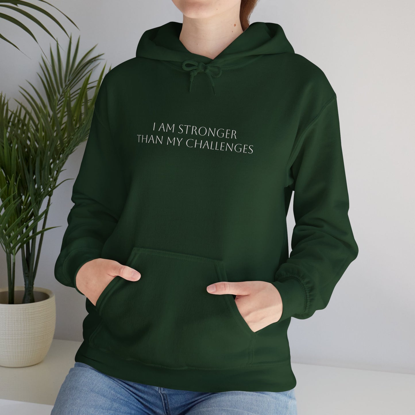 I Am Stronger Than My Challenges Unisex Heavy Blend™ Hooded Sweatshirt