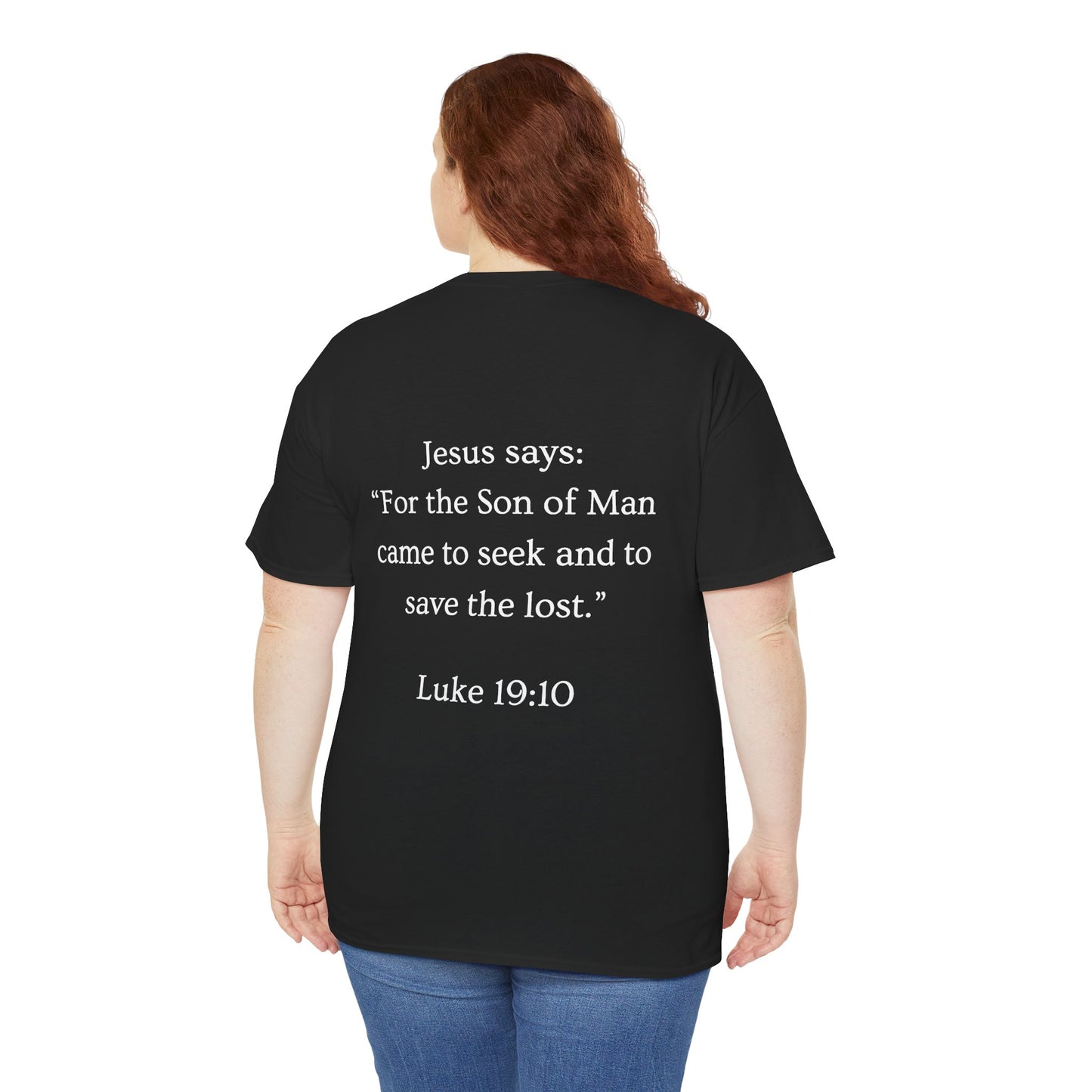 FOUND. Christian T-Shirt — Luke 19:10 Scripture Tee